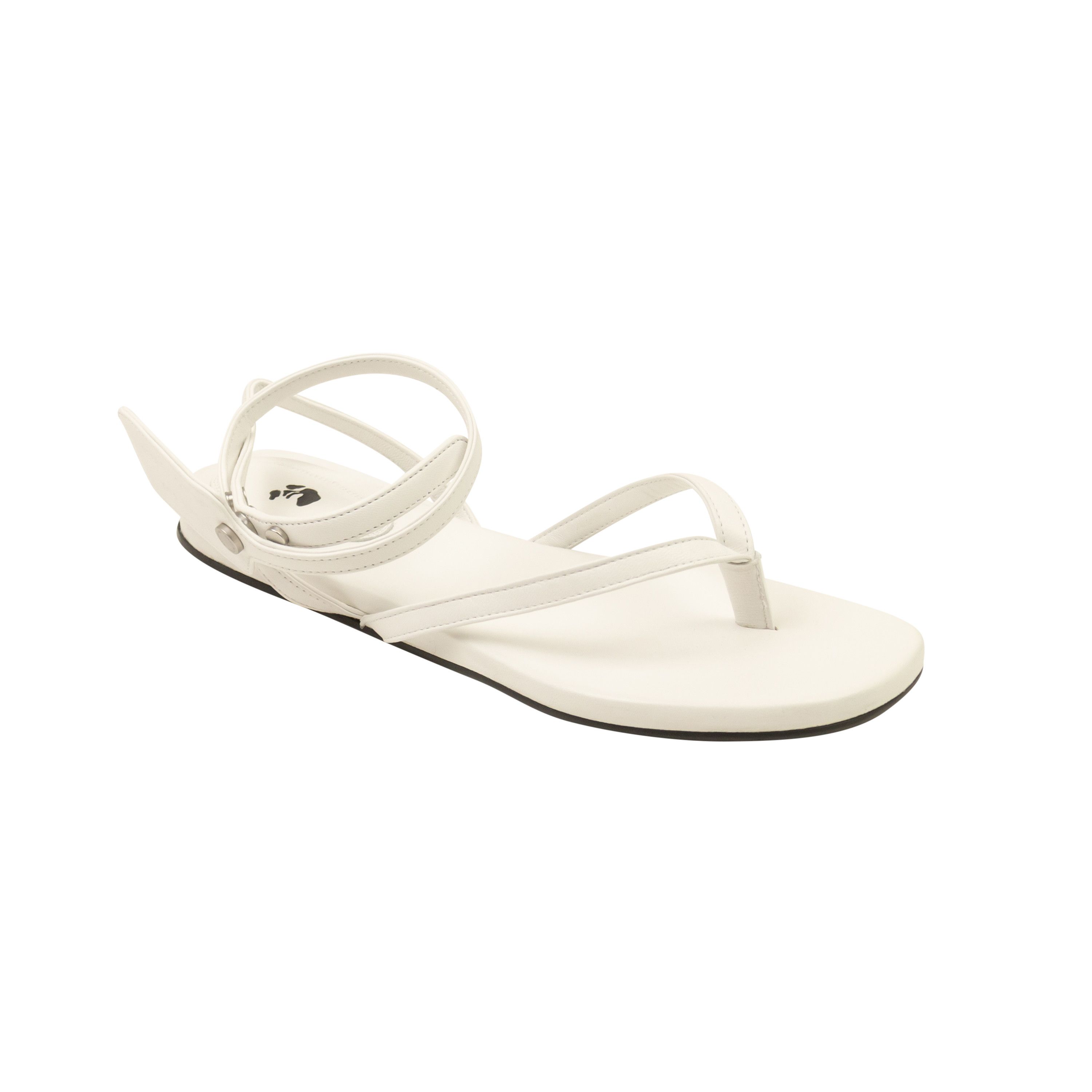 image of Off White C/o Virgil Abloh White Flat Zip Tie Sandals Size 8/38, Women's