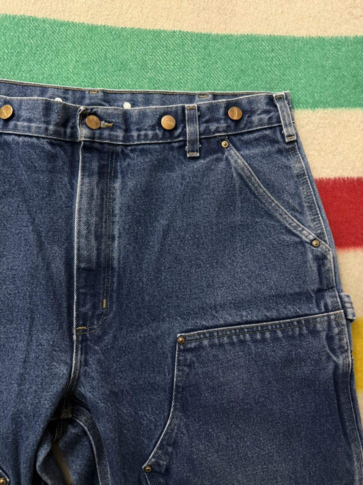 Carhartt Vintage 90s Carhartt Denim Double Knee 38 Wide Leg Jeans Size US 38 / EU 54 - 9 Thumbnail