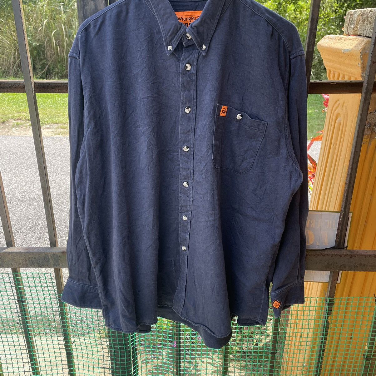 Vintage × Wrangler 🔥Oversize Vintage Wrangler Riggs Workwear Buttons Shirts Size US XL / EU 56 / 4 - 4 Thumbnail
