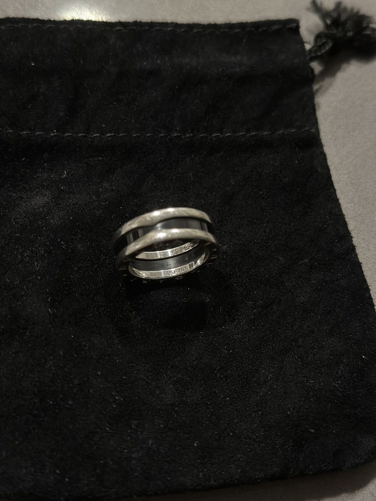 Bvlgari Bvlgari Save the Children Silver and Black Ceramic Ring Size ONE SIZE - 5 Thumbnail