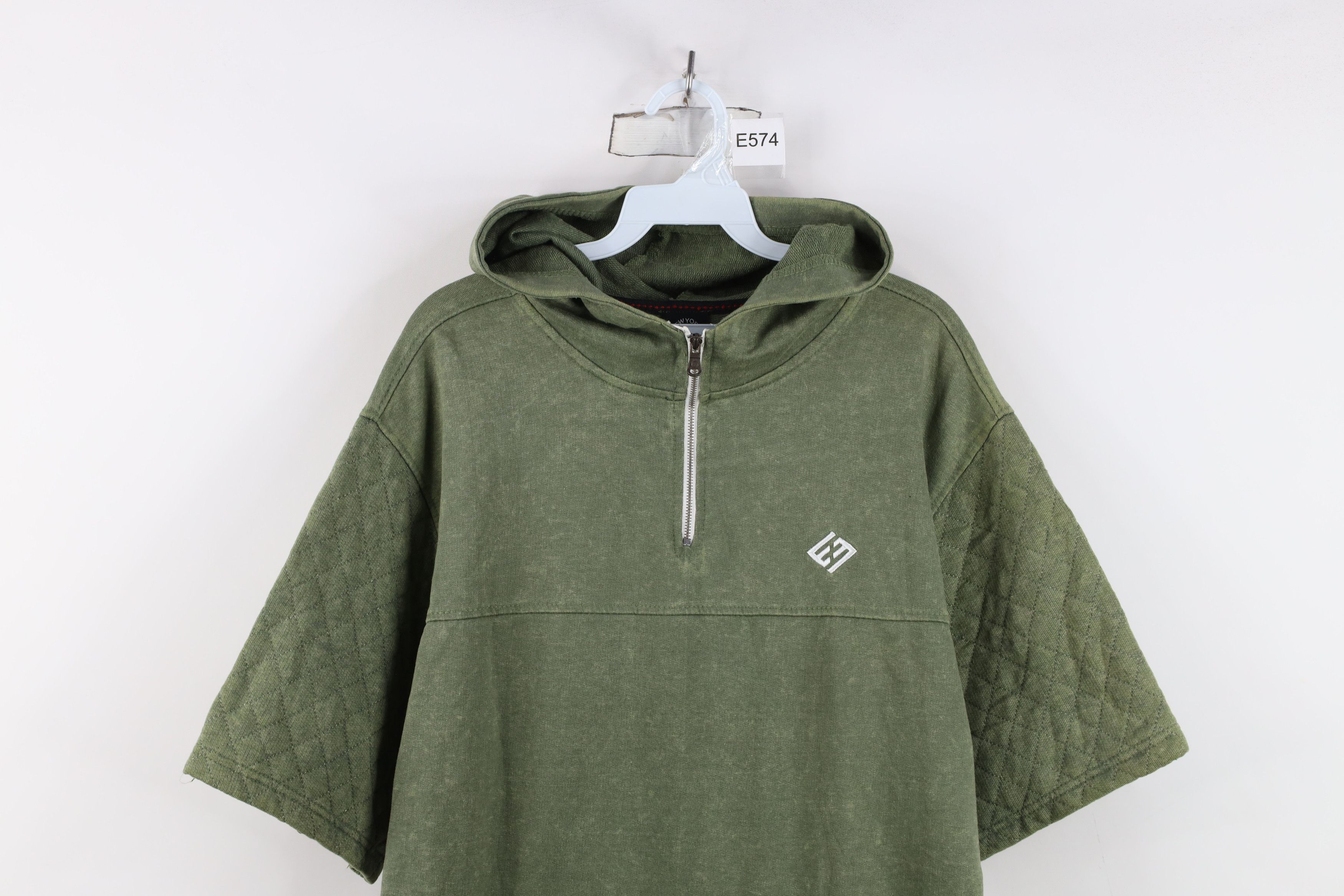 Enyce Vintage Y2K Enyce Streetwear Quilted Short Sleeve Hoodie Size US XL / EU 56 / 4 - 2 Thumbnail