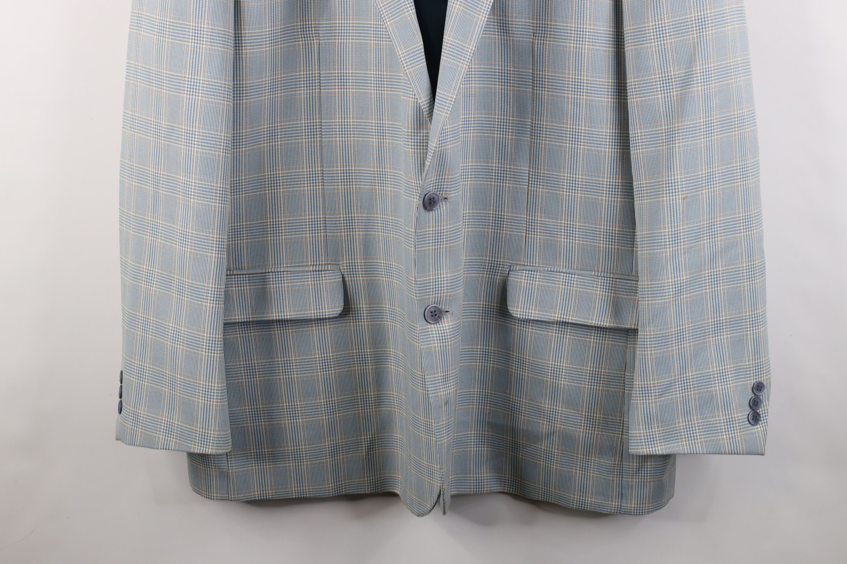 Vintage Vintage 90s Streetwear Plaid Knit Suit Coat Blazer Jacket Size US XXL / EU 58 / 5 - 3 Thumbnail