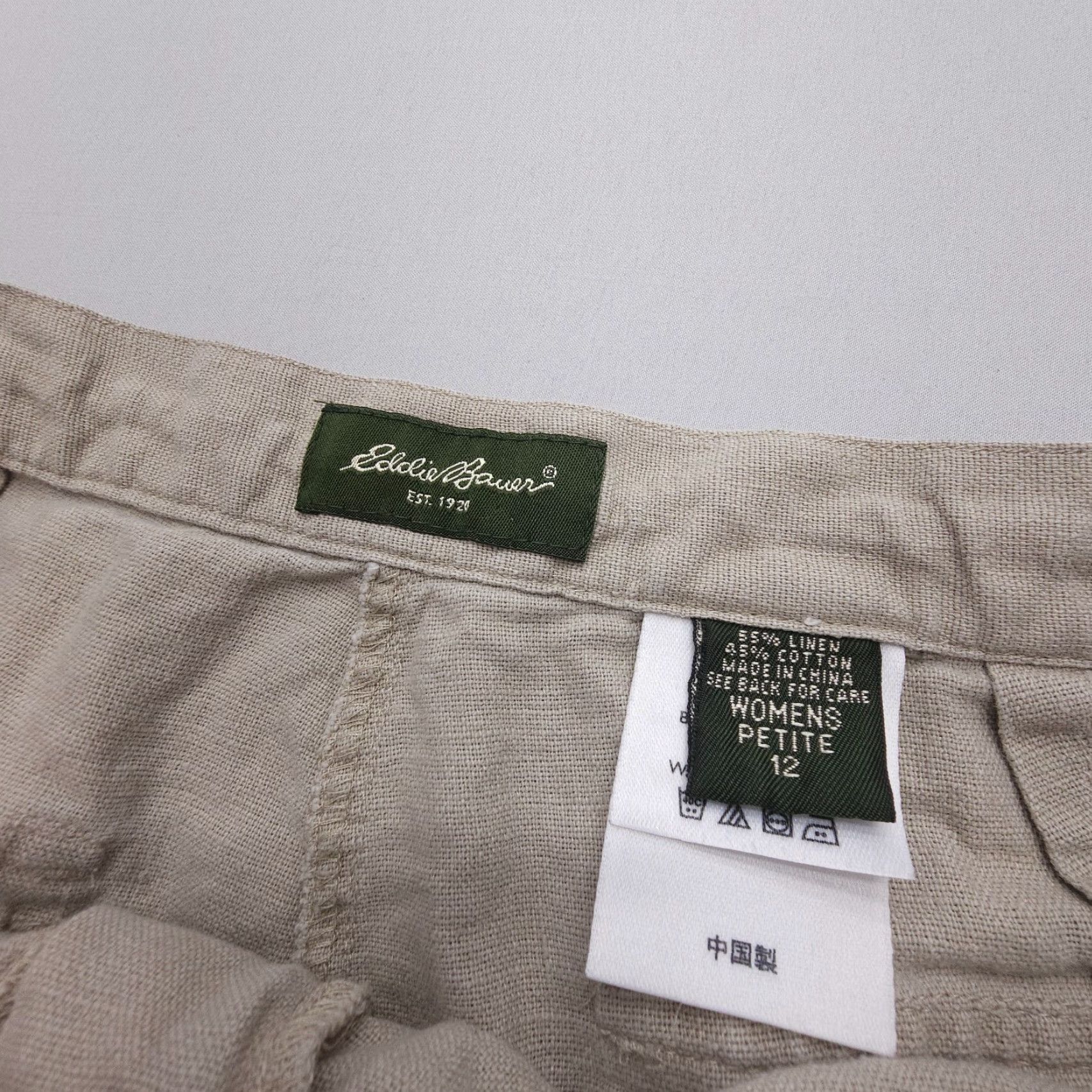 Eddie Bauer Eddie Bauer Capri Pants Womens 12 Petite Beige Cotton Linen Casual Gorp Size 34" / US 12 / IT 48 - 5 Thumbnail