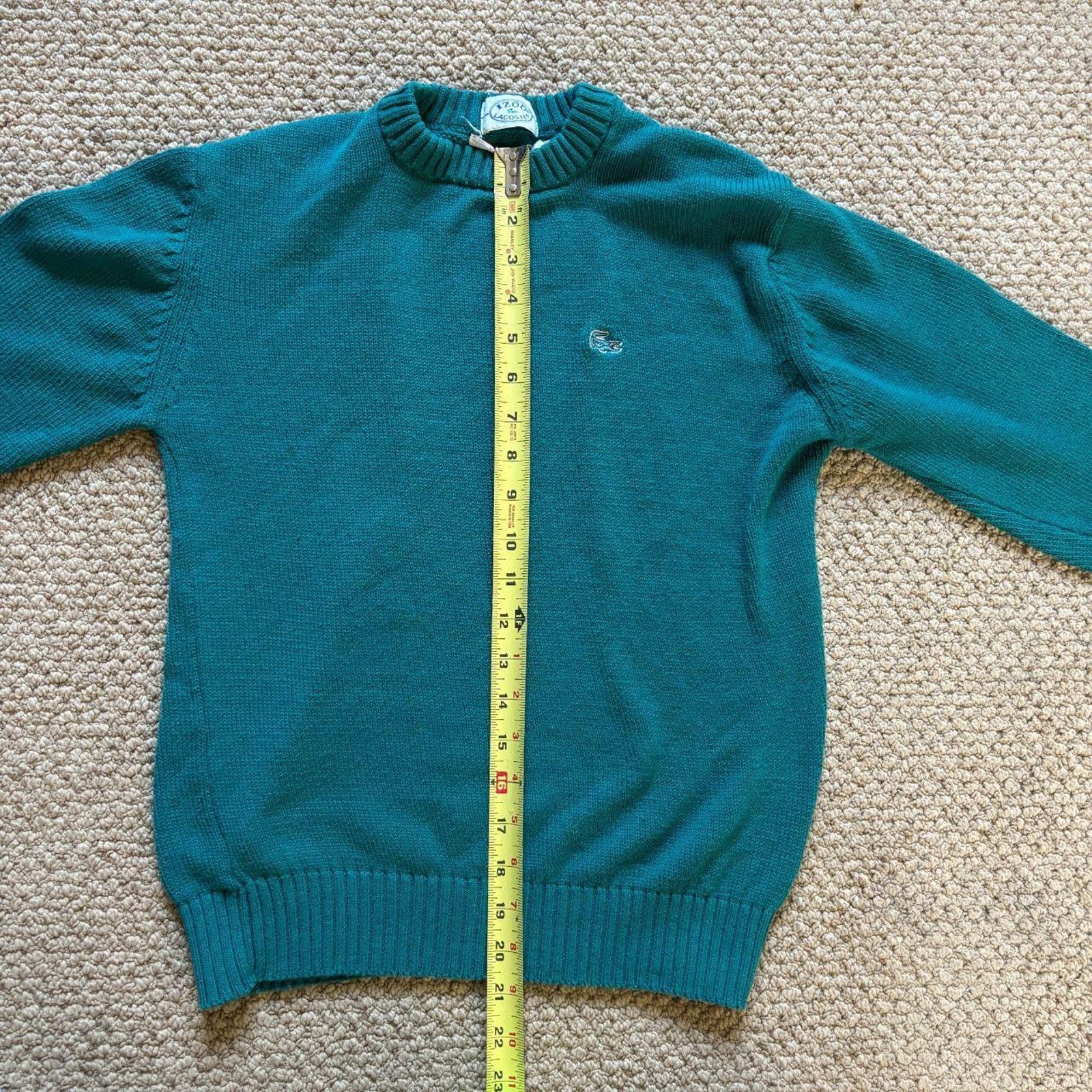 Lacoste vintage 80s Izod x Lacoste green knit sweater designer retro Size US S / EU 44-46 / 1 - 6 Thumbnail