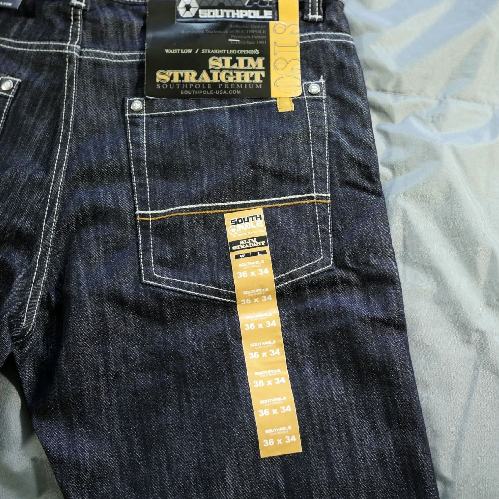Southpole VINTAGE Southpole Jeans Mens 36x34 Blue White 8180 Y2K Skater Hip Hop Indigo Jeans Mens Regular 36 Blue Size US 36 / EU 52 - 5 Thumbnail