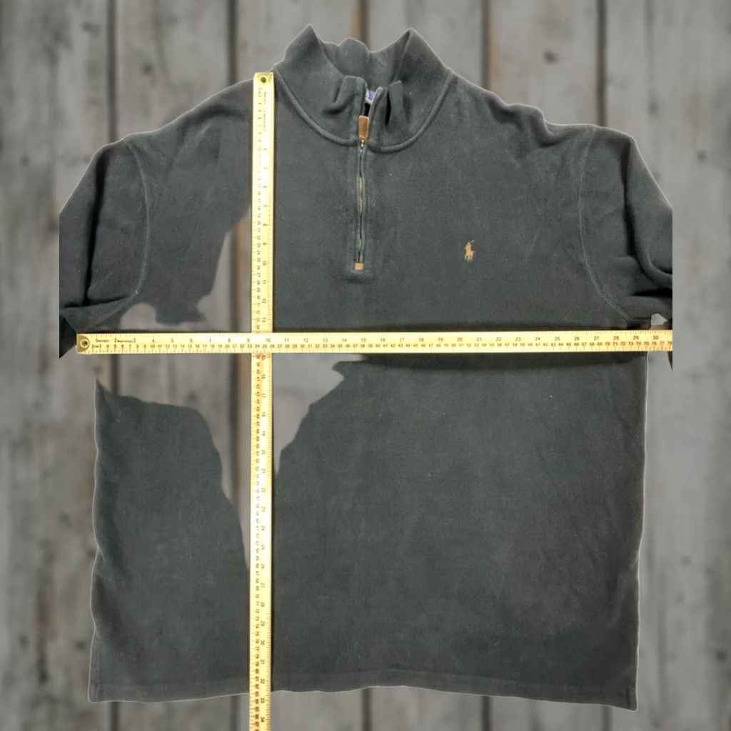 Ralph Lauren VINTAGE Ralph Lauren Polo Men's 3XB 1/4 Zip Sweatshirt Big & Tall Black Cotton Knit Logo Embroidered Pony 1/4 Zip Mens Size US XXL / EU 58 / 5 - 1 Thumbnail