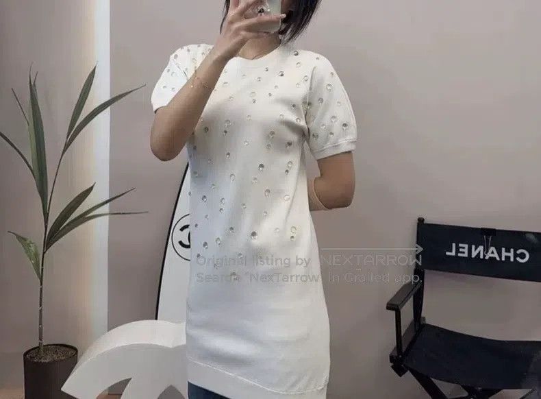 Chanel Chanel Three-dimensional water drop short sleeves Size XXS / US 00 / IT 34 - 1 Thumbnail