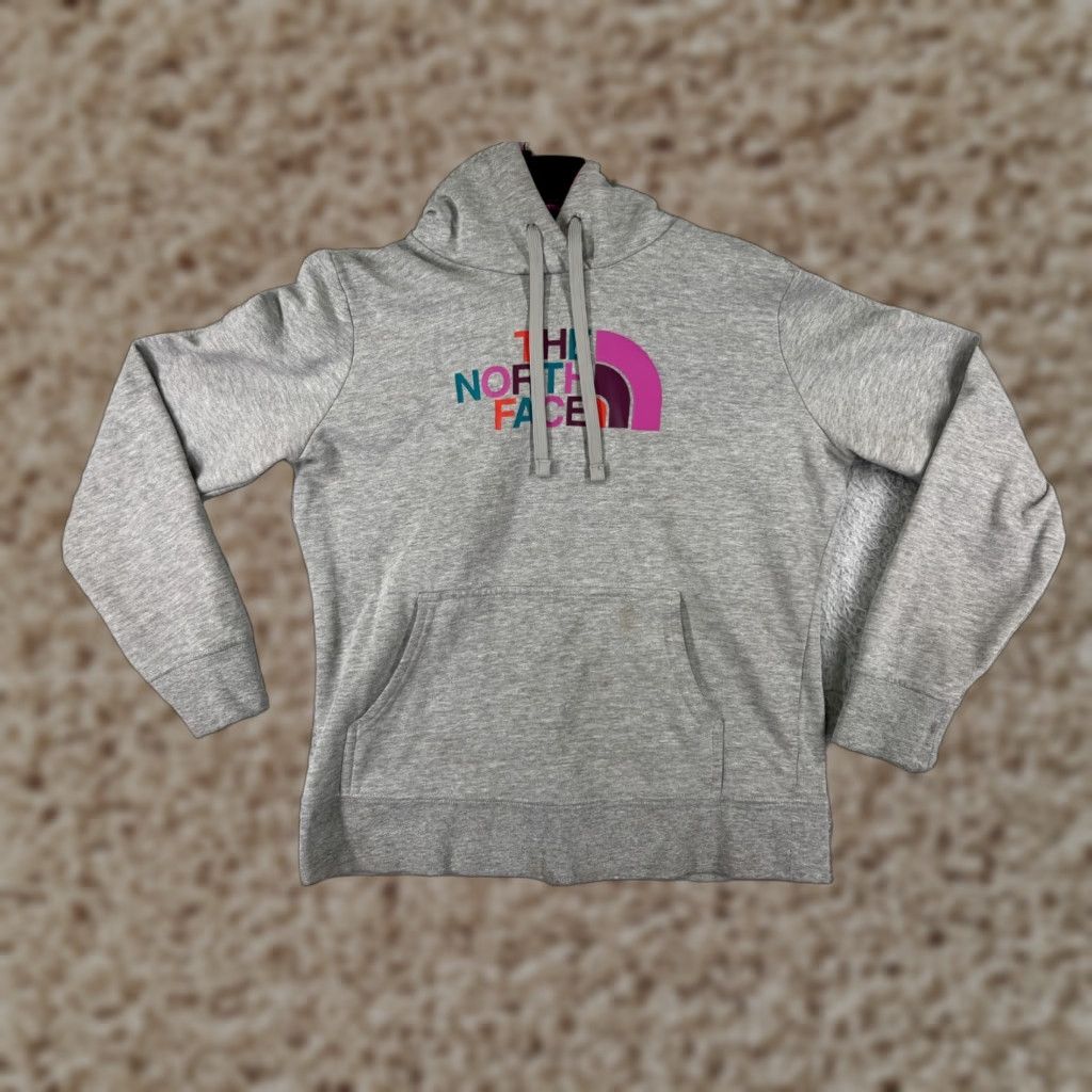 The North Face The North Face Womens Hoodie Sweater Medium Gray Cotton Blend Pocket Logo Crew Neck Pullover Size M / US 6-8 / IT 42-44 - 1 Thumbnail
