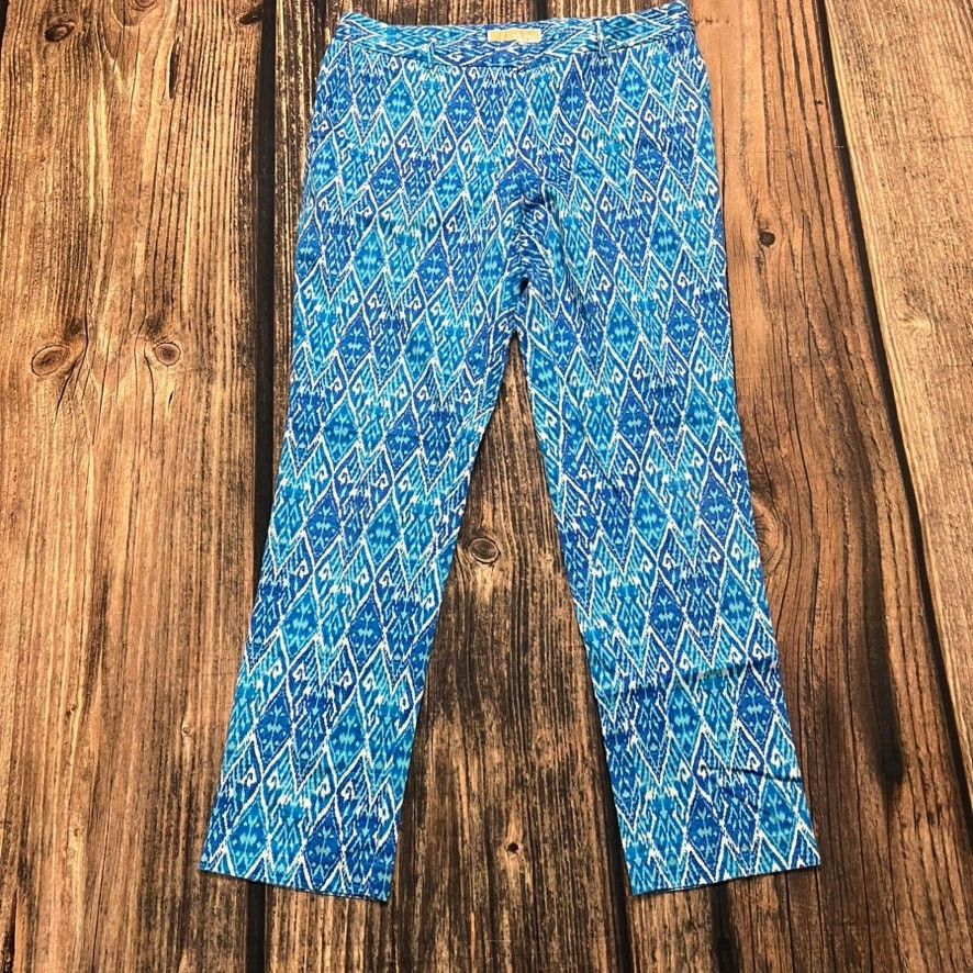Michael Kors Michael Kors Women's Size 8 Blue Geometric Ankle Pants Size 30" / US 8 / IT 44 - 1 Thumbnail