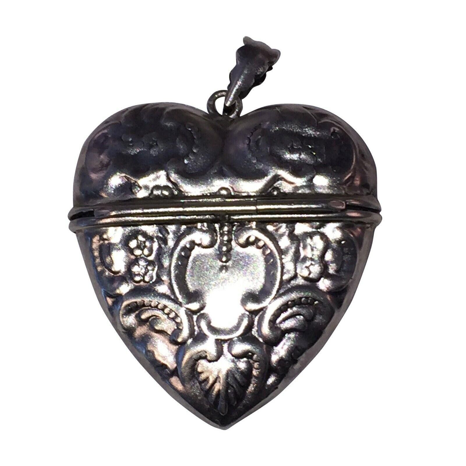 Designer Victorian Sterling Silver Ornate Heart Locket Size ONE SIZE - 2 Thumbnail