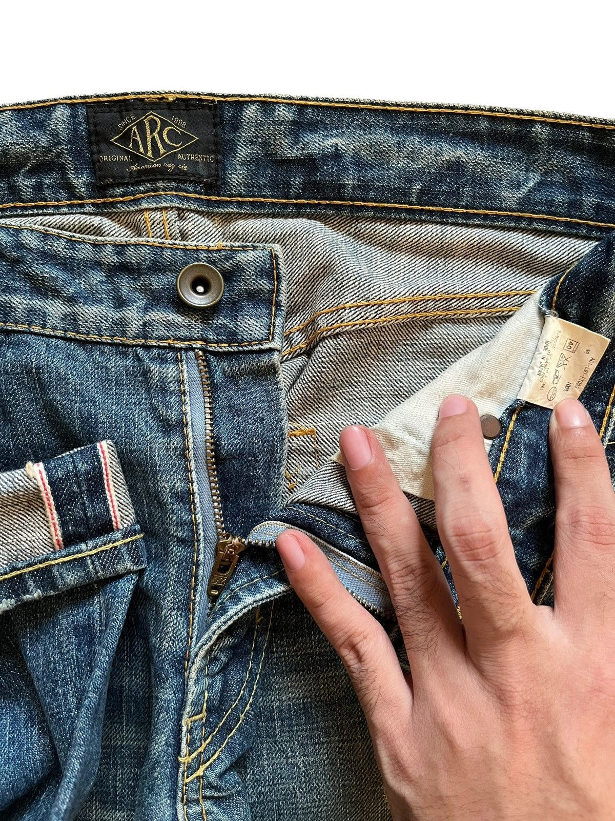 Japanese Brand Japanese Brand selvedge mud wash jeans Size US 31 - 11 Thumbnail