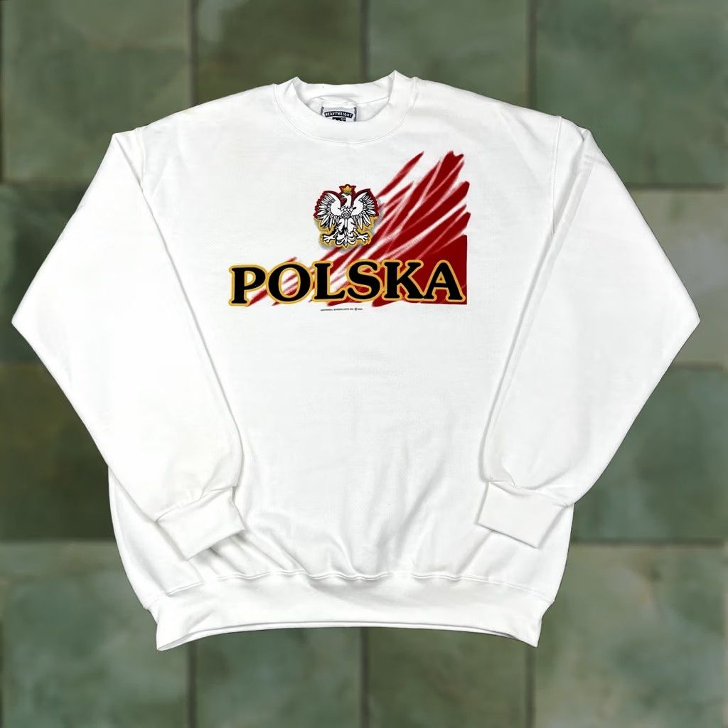 Lee VINTAGE Polska Poland 2001 Big Spellout Graphic Crewneck Sweatshirt L White Lee Unisex Adults Sweatshirt Graphic Print Size US L / EU 52-54 / 3 - 1 Thumbnail