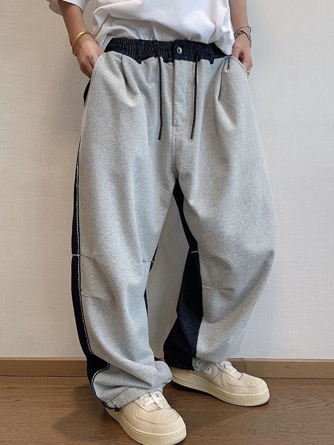 Japanese Brand × Vintage Avant garde colockblock contrast patchwork baggy pants Size US 32 / EU 48 - 2 Thumbnail