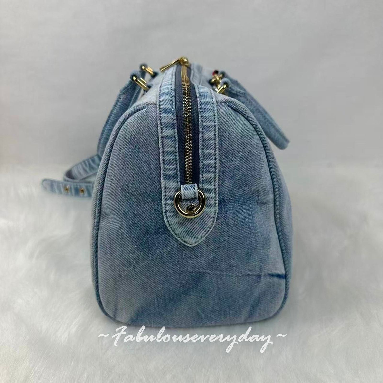 Coach Coach Rowan Large Satchel Loved Denim Charms Light Indigo Size ONE SIZE - 2 Thumbnail