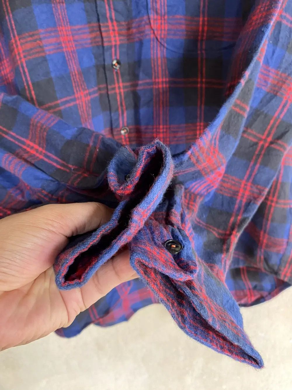 Hiroshi Kato Japanese Brand Kato Small Logo Plaid Tartan Flannel Shirt Size US M / EU 48-50 / 2 - 4 Thumbnail