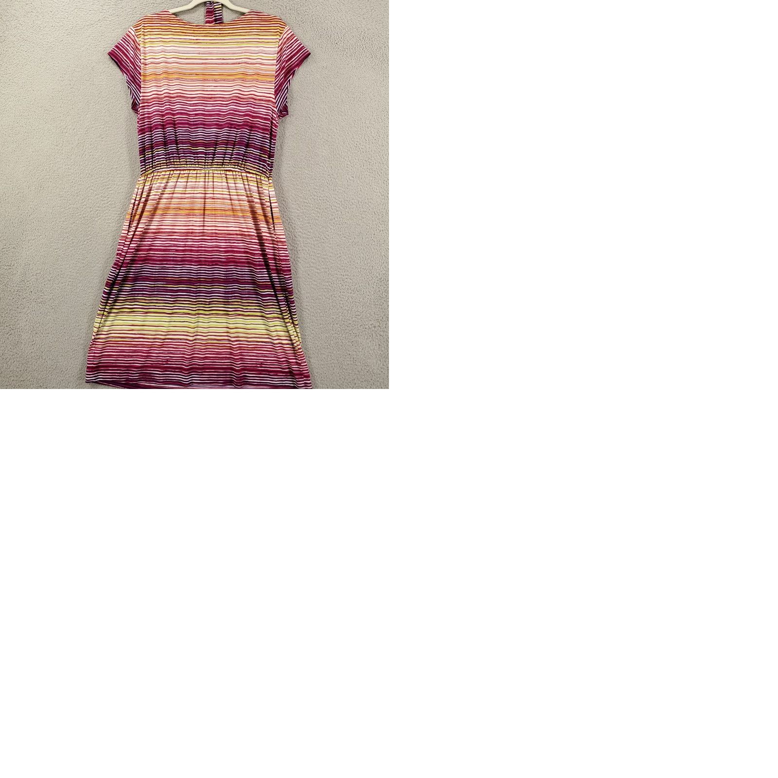 Rainbow Womens Dress Striped Belted Midi Stretchy Pockets Multicolored Rainbow Size 12 Fynn And Rose Shirt? Size XL / US 12-14 / IT 48-50 - 9 Thumbnail
