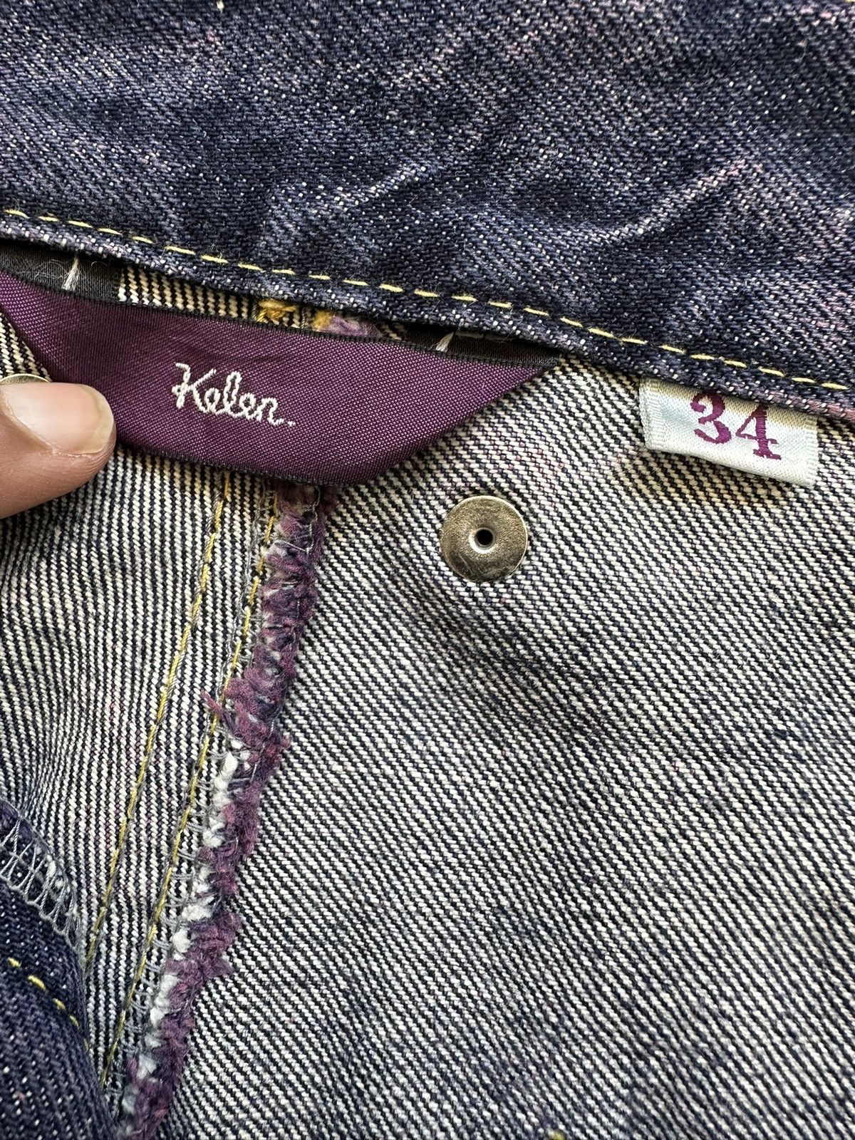 Designer × Japanese Brand Y2k KELEN Japan purple dyed denim Size US 36 / EU 52 - 22 Thumbnail