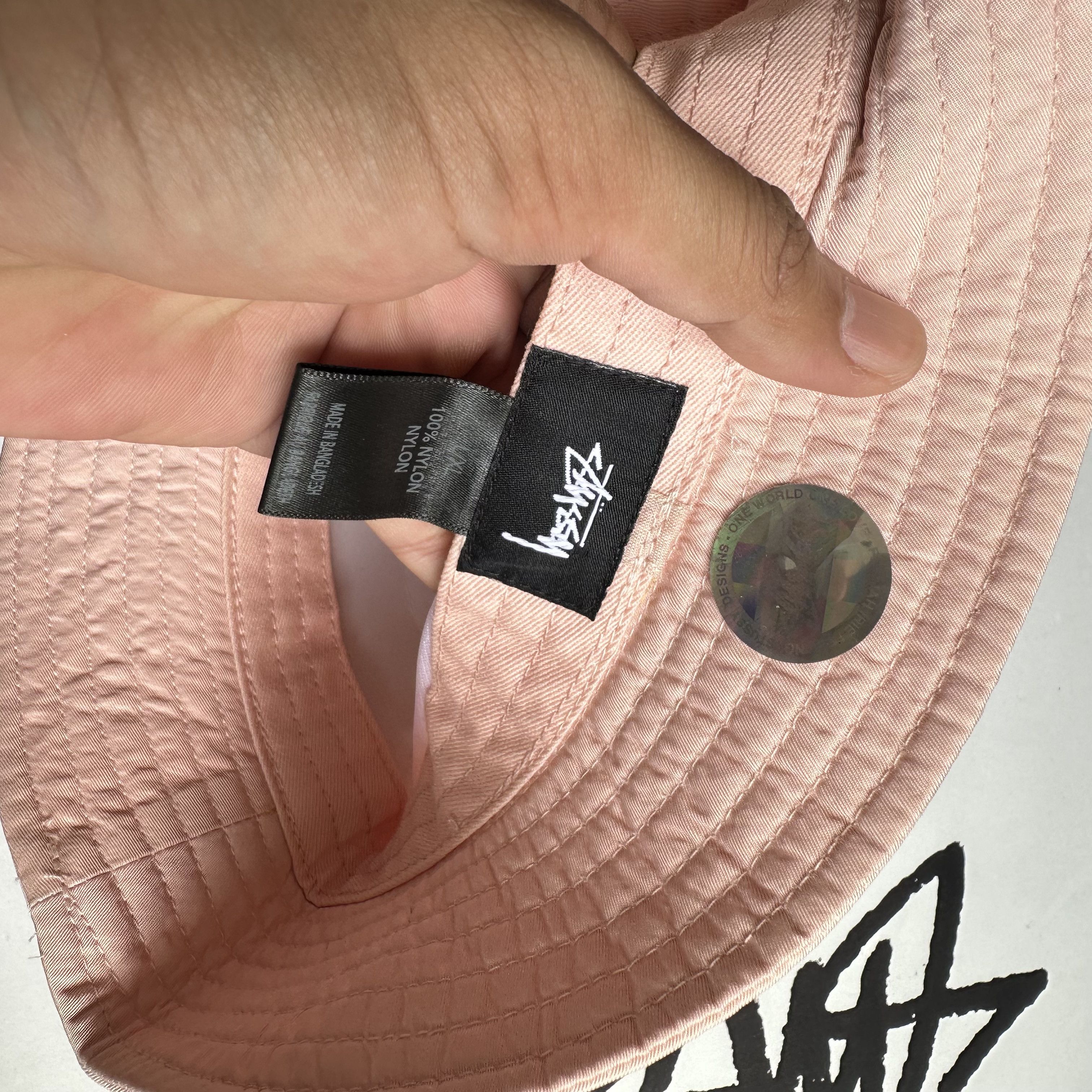 Stussy STUSSY REFLECTIVE TAPE BUCKET HAT PINK L/XL Size ONE SIZE - 4 Thumbnail