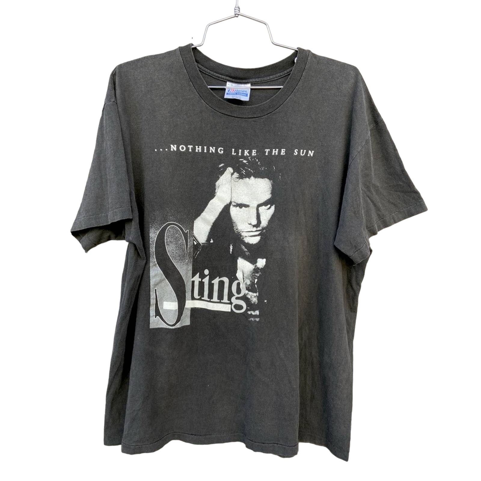 Hanes VTG Sting Nothing Like the Sun T Shirt- Rare! Size US XL / EU 56 / 4 - 1 Thumbnail