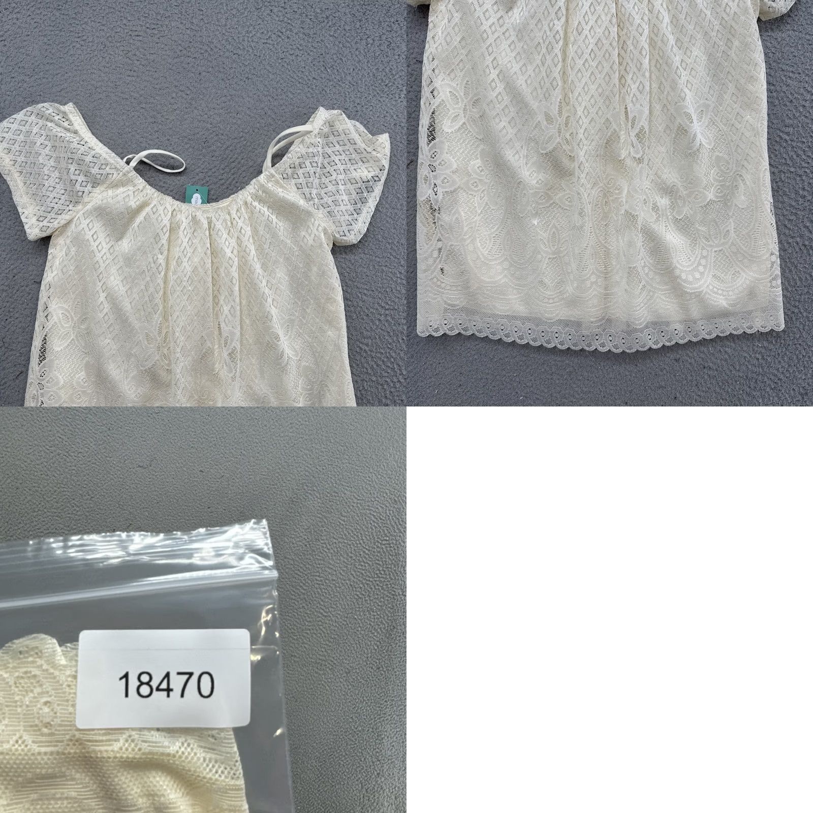 Vintage Maurices Women’s Blouse Cap Sleeve Sheer Lace Lightweight Top Small Ivory Casual Business Party Size S / US 4 / IT 40 - 8 Thumbnail