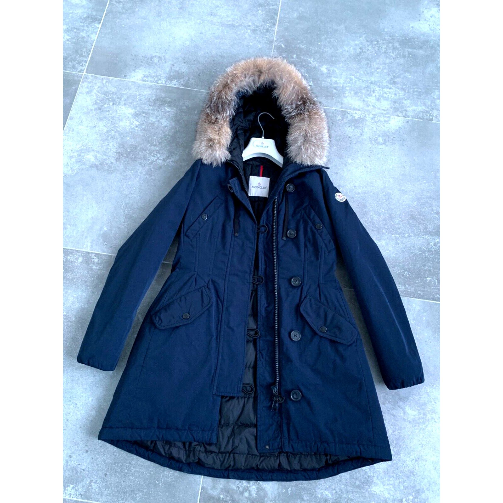 Moncler Women's MONCLER AREDHEL Down Parka Real Fur Coat SZ 2 S - M Size S / US 4 / IT 40 - 2 Thumbnail