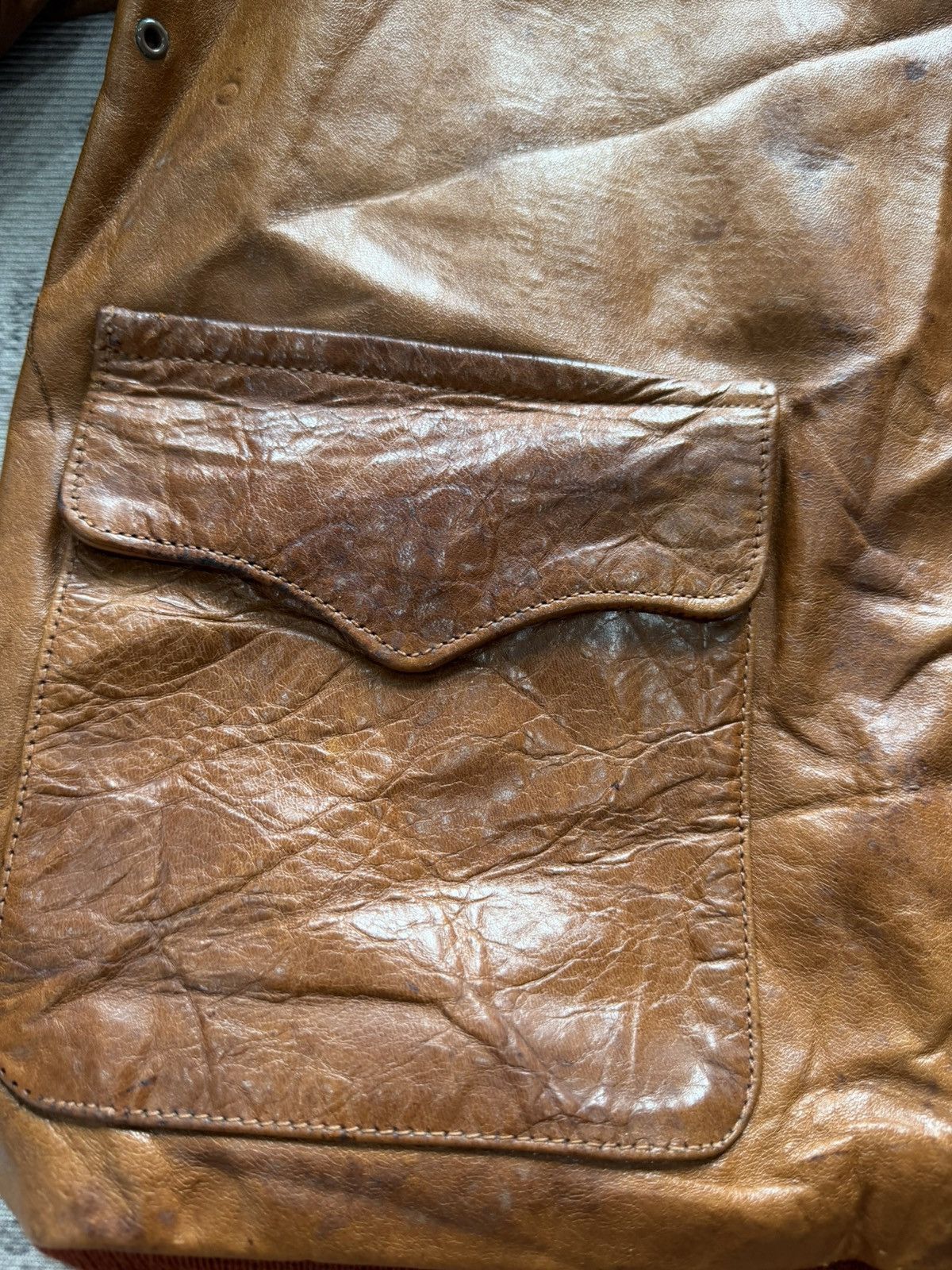 Vintage The Real Mccoy’s A-2 Flight Distressed Jacket in Brown, Men's — image 3 of 6