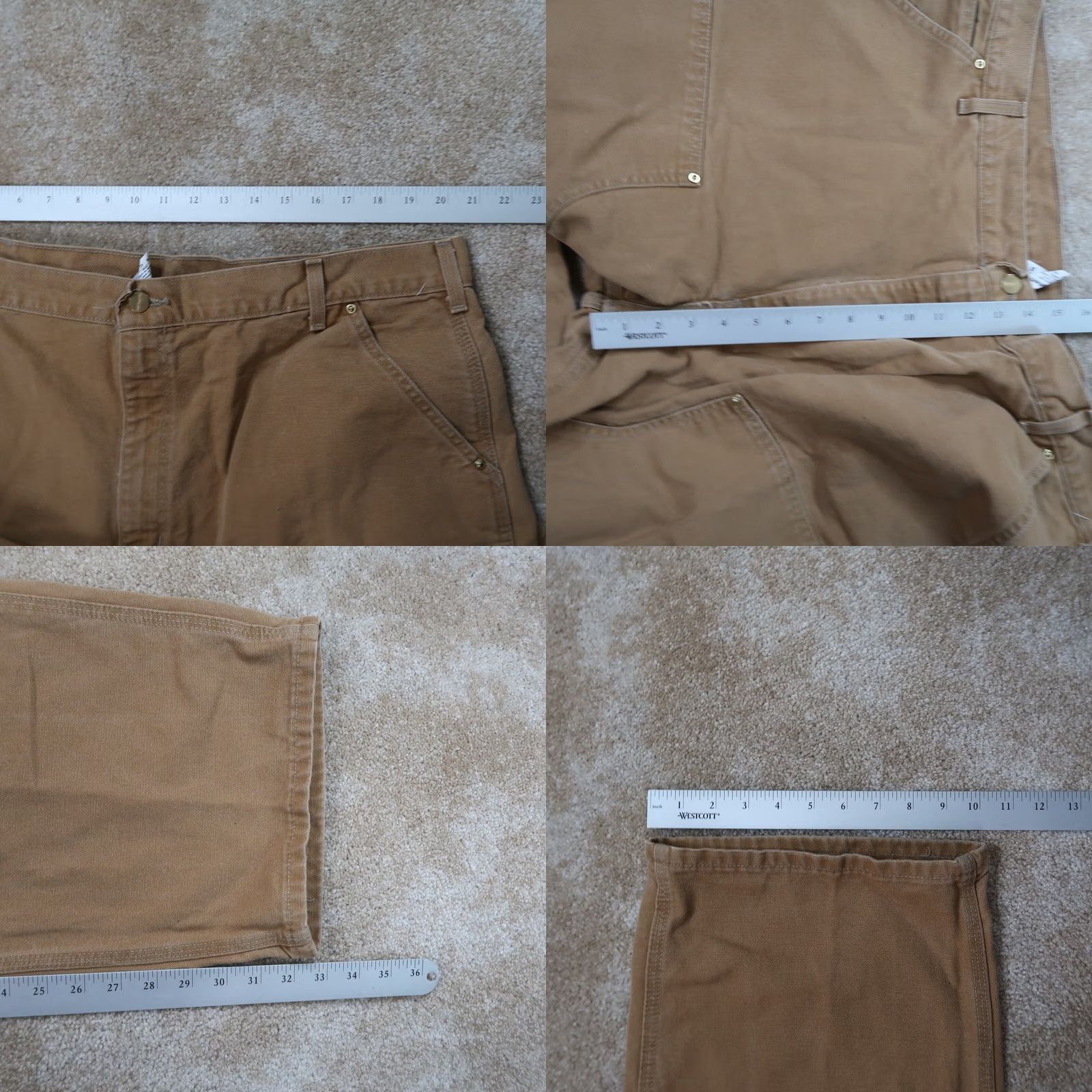 Carhartt Carhartt Carpenter Pants Men 42x32 Duck Canvas Baggy Straight 5-Pocket Brown 90s Style Workwear Cotton Jeans Size US 42 / EU 58 - 8 Thumbnail