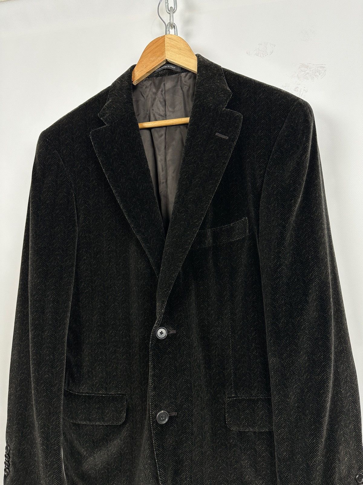 Caruso Raffaele Caruso Sartoria Parma Herringbone Handmade Blazer Size US L / EU 52-54 / 3 - 1 Thumbnail