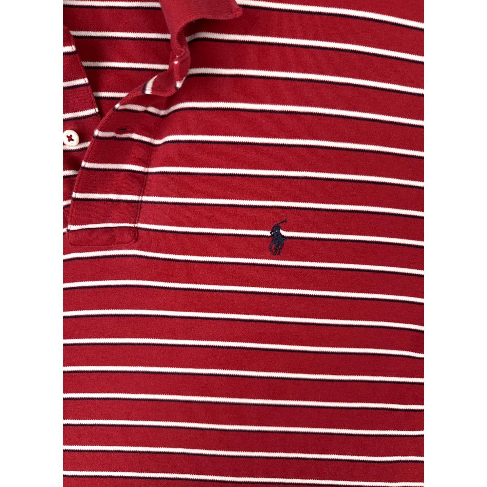 Polo Ralph Lauren VINTAGE Polo Ralph Lauren Polo Shirt Mens XL Red Striped Cotton Logo Casual Size US XL / EU 56 / 4 - 6 Thumbnail