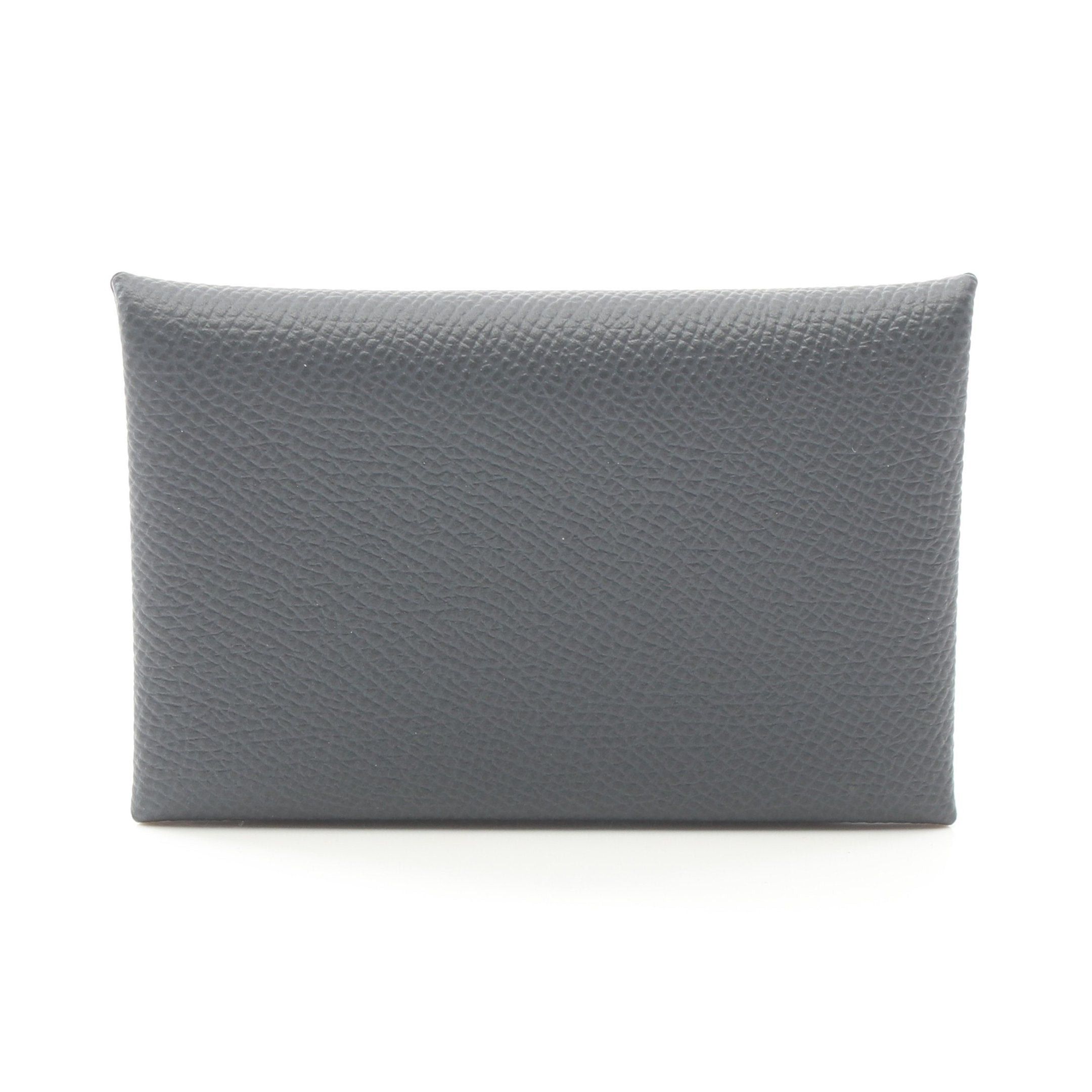 Hermes Hermes Calvi Ardoise Coin Purse Veau Epsom Gray Silver Hardware Double Engraved Size ONE SIZE - 1 Thumbnail