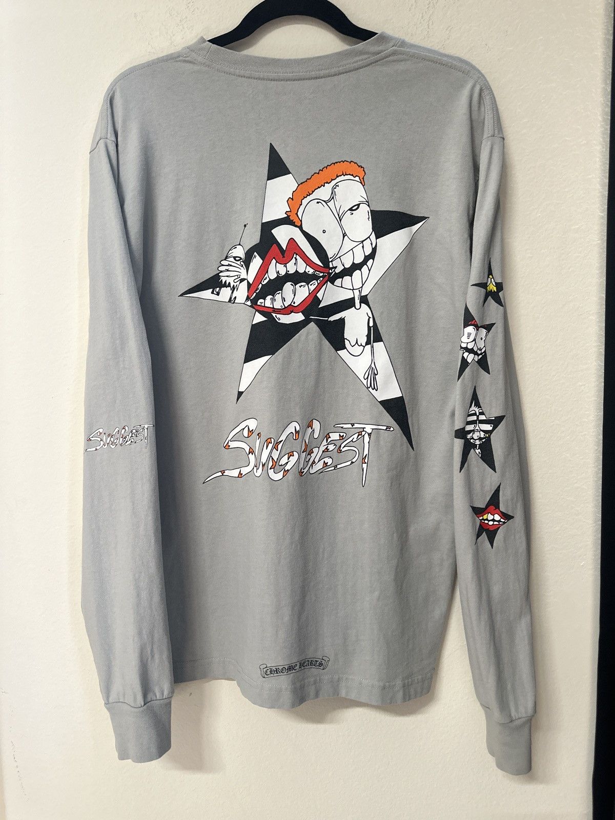 Pre-owned Chrome Hearts Matty Boy Suggest Graphic Longsleeve In Grey