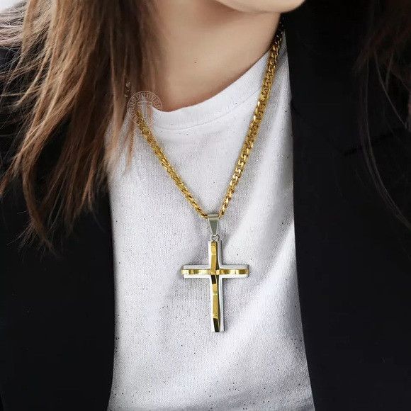 Other Unisex Stainless Steel Cross Necklace Size ONE SIZE - 2 Thumbnail