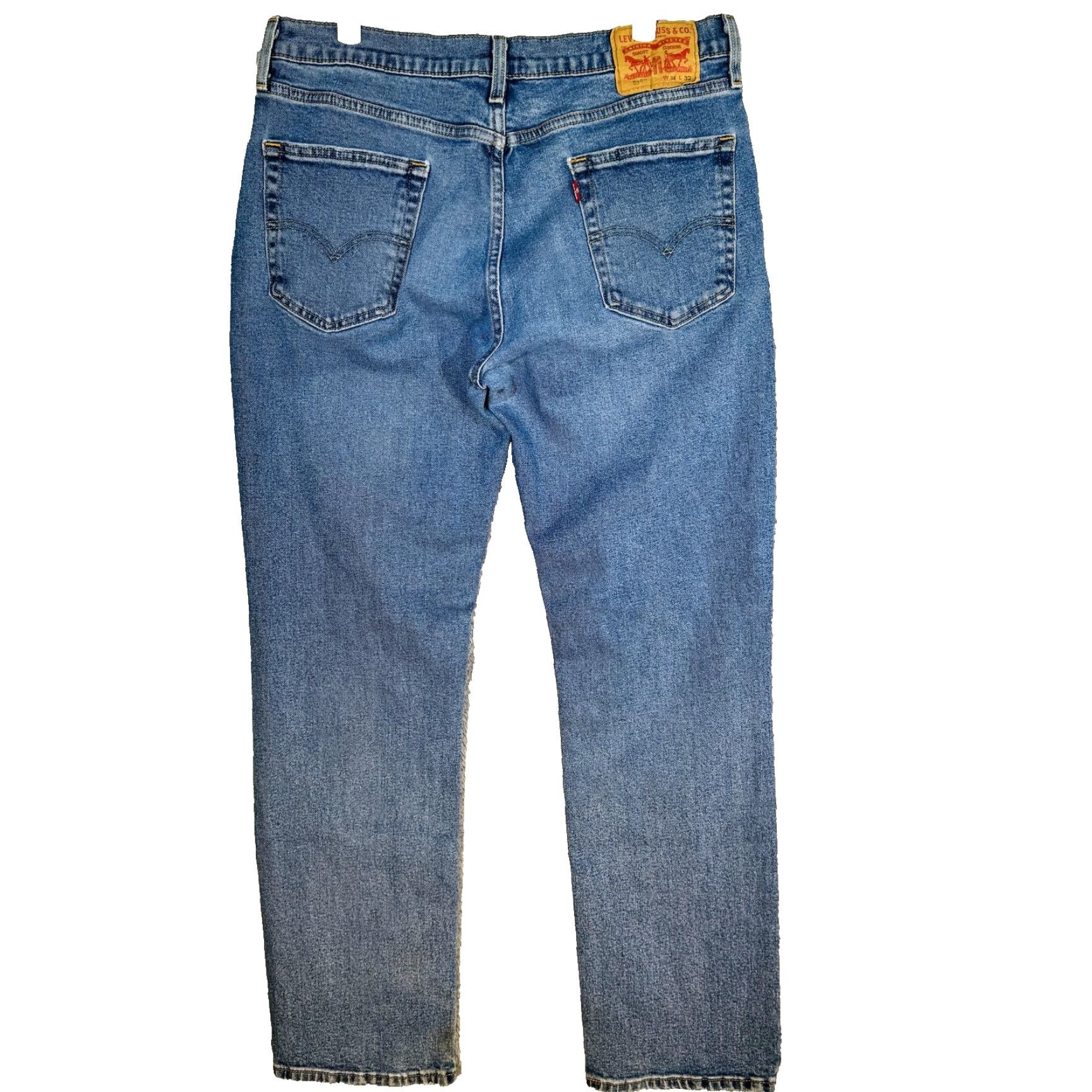 Levi's Levi's 501 Jeans Mens 34x32 Blue Medium Wash Straight Button Fly Denim Stretch Distressed Pocket 5-Pocket Regular Size US 34 / EU 50 - 7 Thumbnail