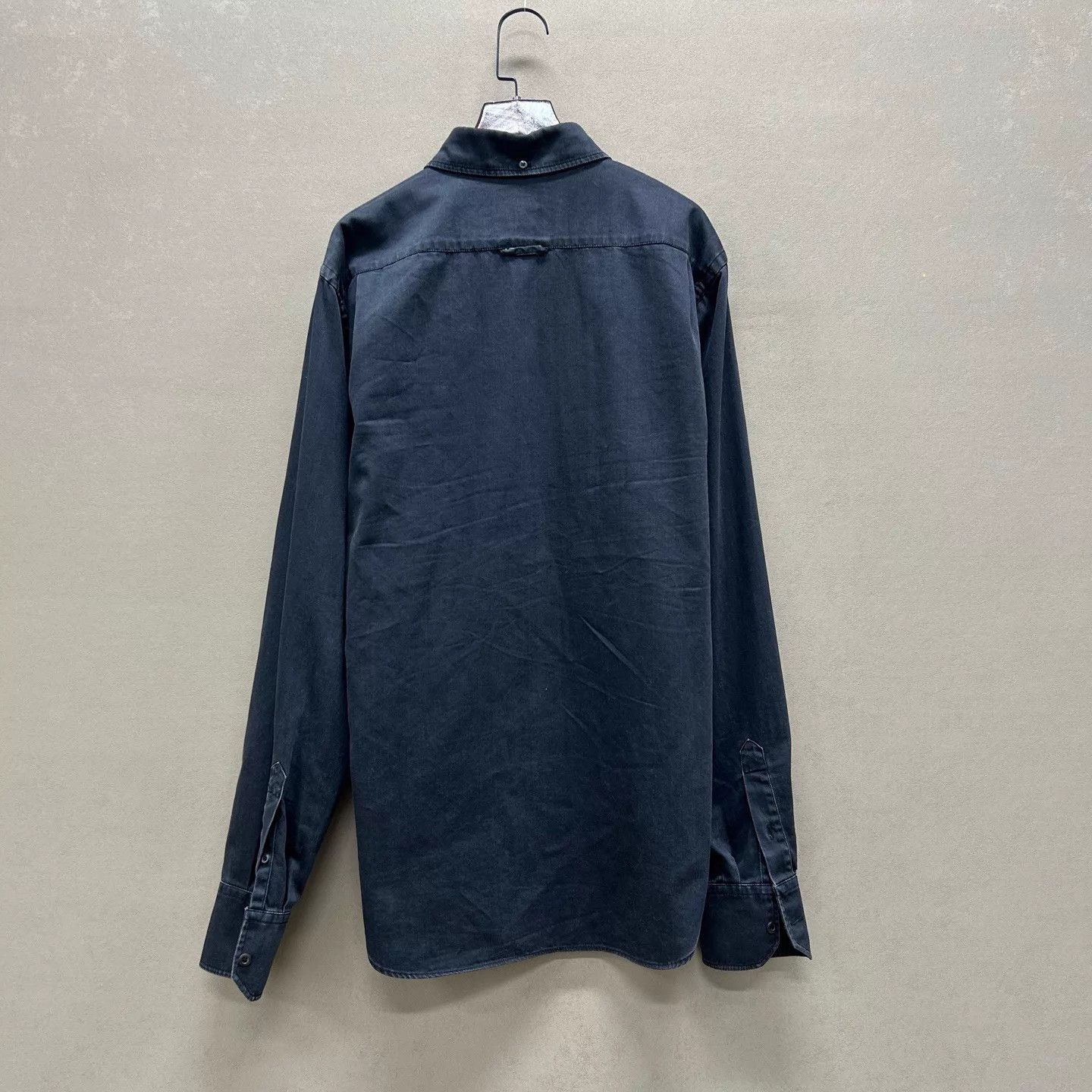 Prada Prada Black & Gray Washed Triangle Logo Shirt 40 NWT Size US M / EU 48-50 / 2 - 2 Thumbnail