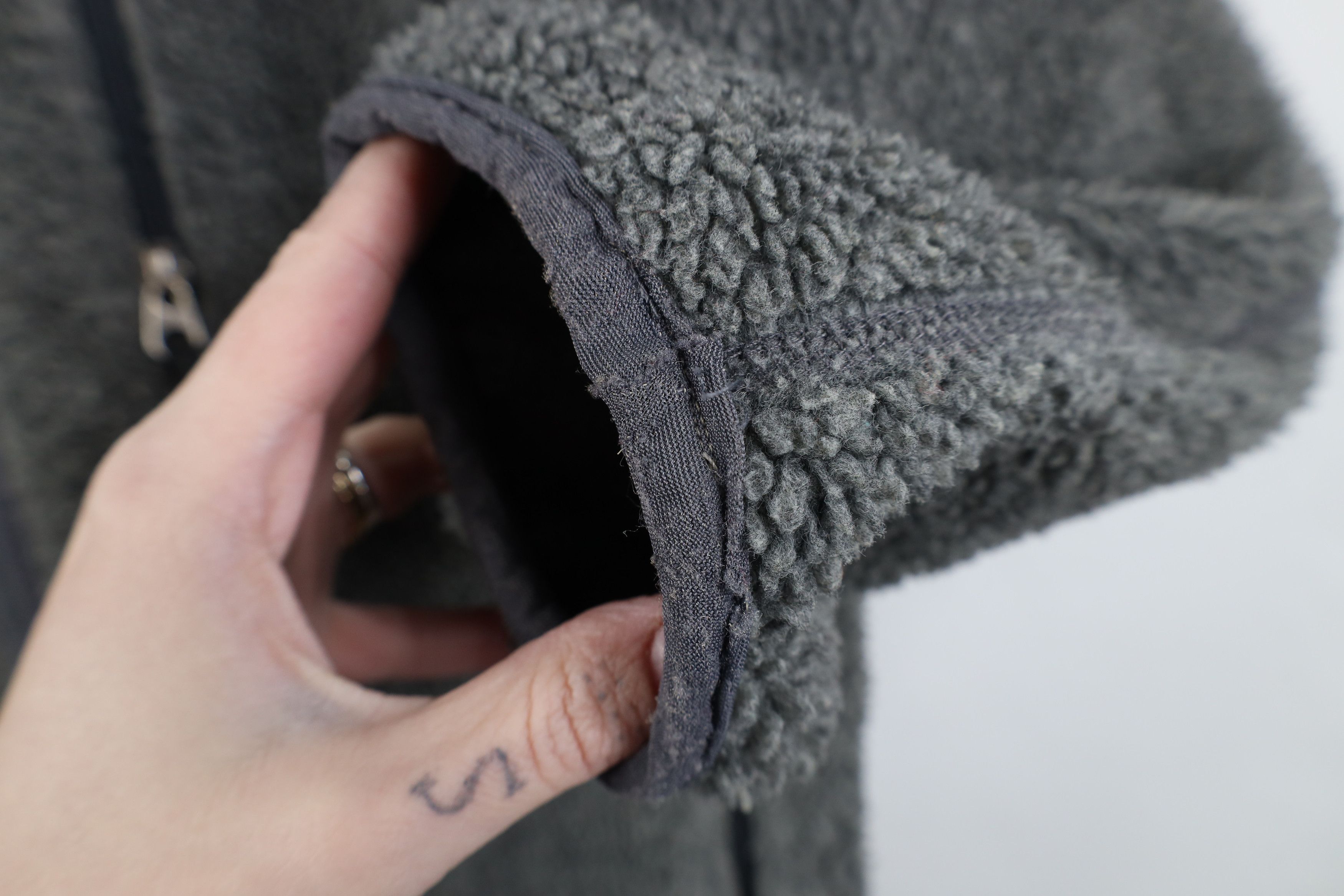 Patagonia Vintage 90s Patagonia Pile Fleece Full Zip Jacket Gray USA Size M / US 6-8 / IT 42-44 - 7 Thumbnail