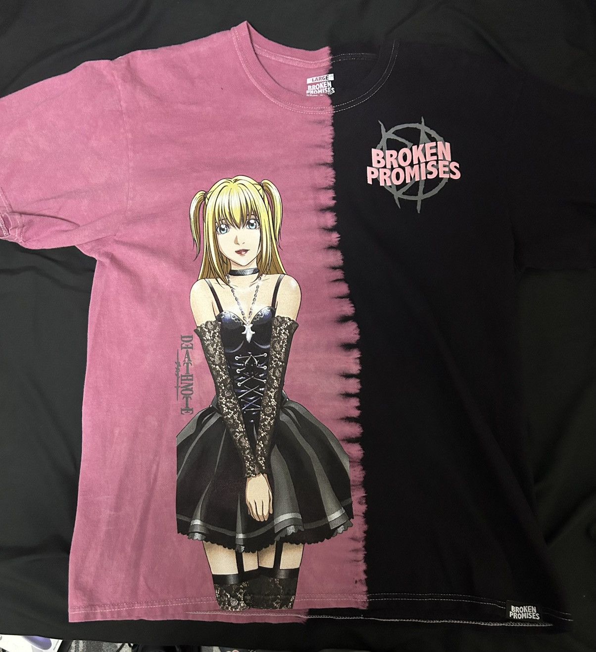 Broken Promises Co. Death Note Misa Pink Black Tie Dye Shirt Size US L / EU 52-54 / 3 - 1 Thumbnail