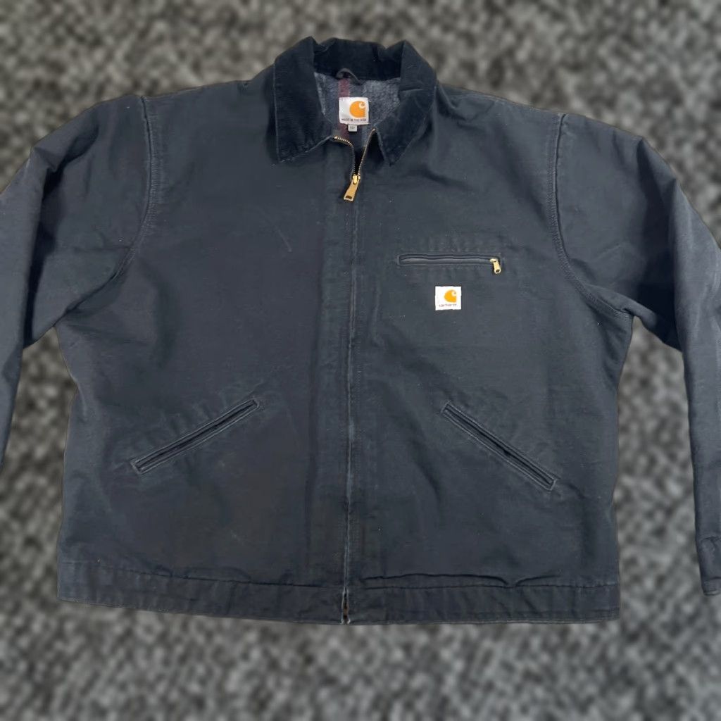Carhartt VINTAGE Carhartt Jacket Mens 2XL Black Detroit Wool Lined Blanket J001 BLK USA Size US XXL / EU 58 / 5 - 1 Thumbnail