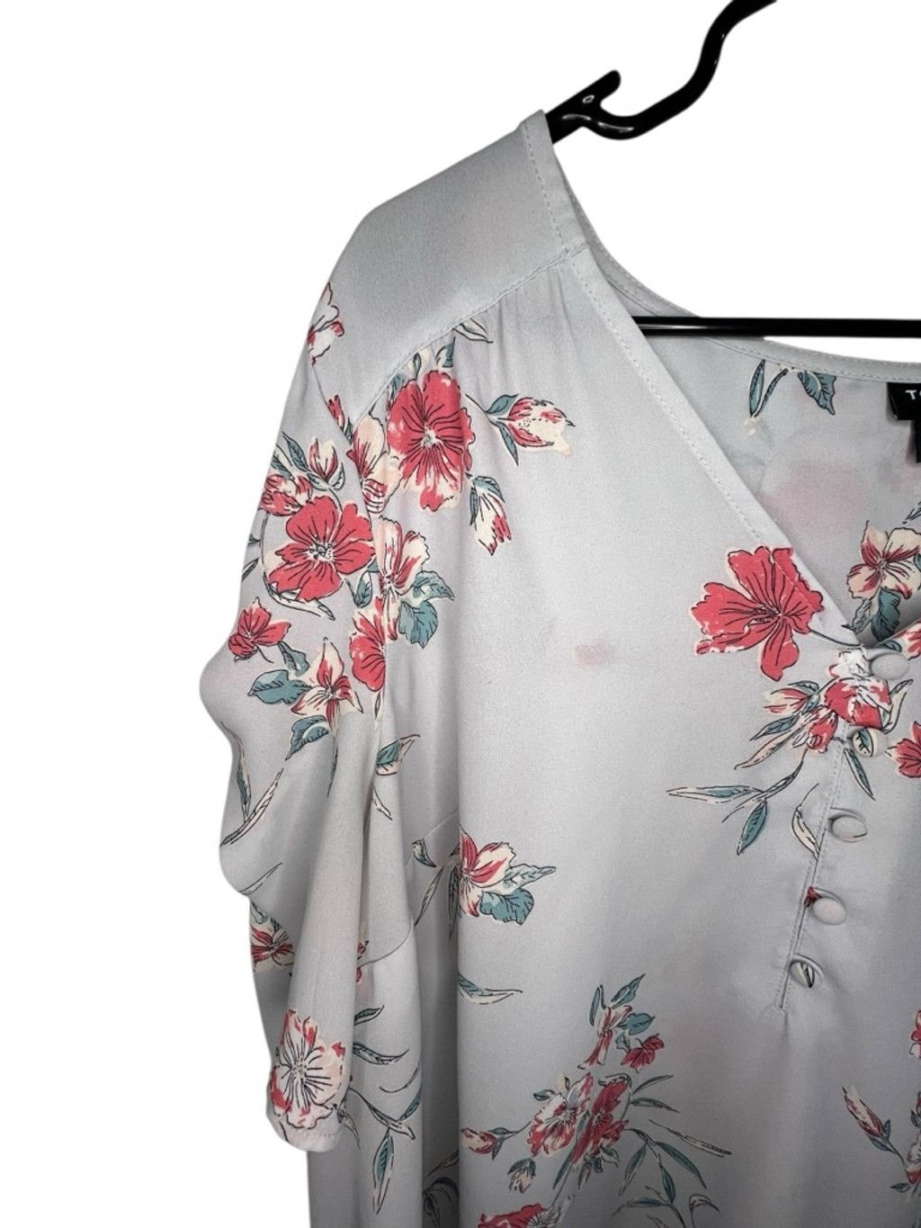 Torrid Torrid Harper Floral Short Sleeve Loose Fit Blouse Size 3XL / US 20-22 - 3 Thumbnail