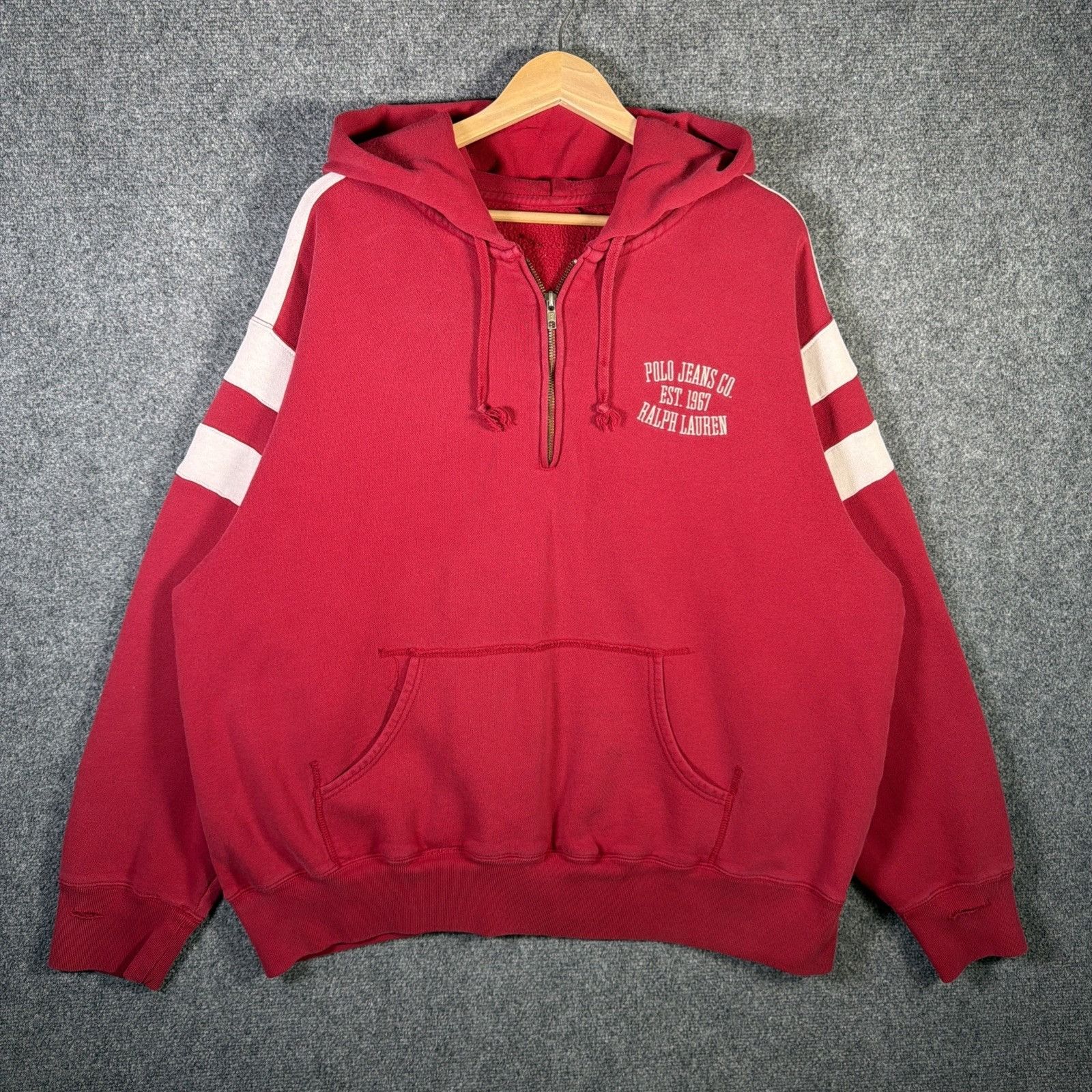 Polo Ralph Lauren Vintage Polo Ralph Lauren Hoodie Mens XL Red 90s 