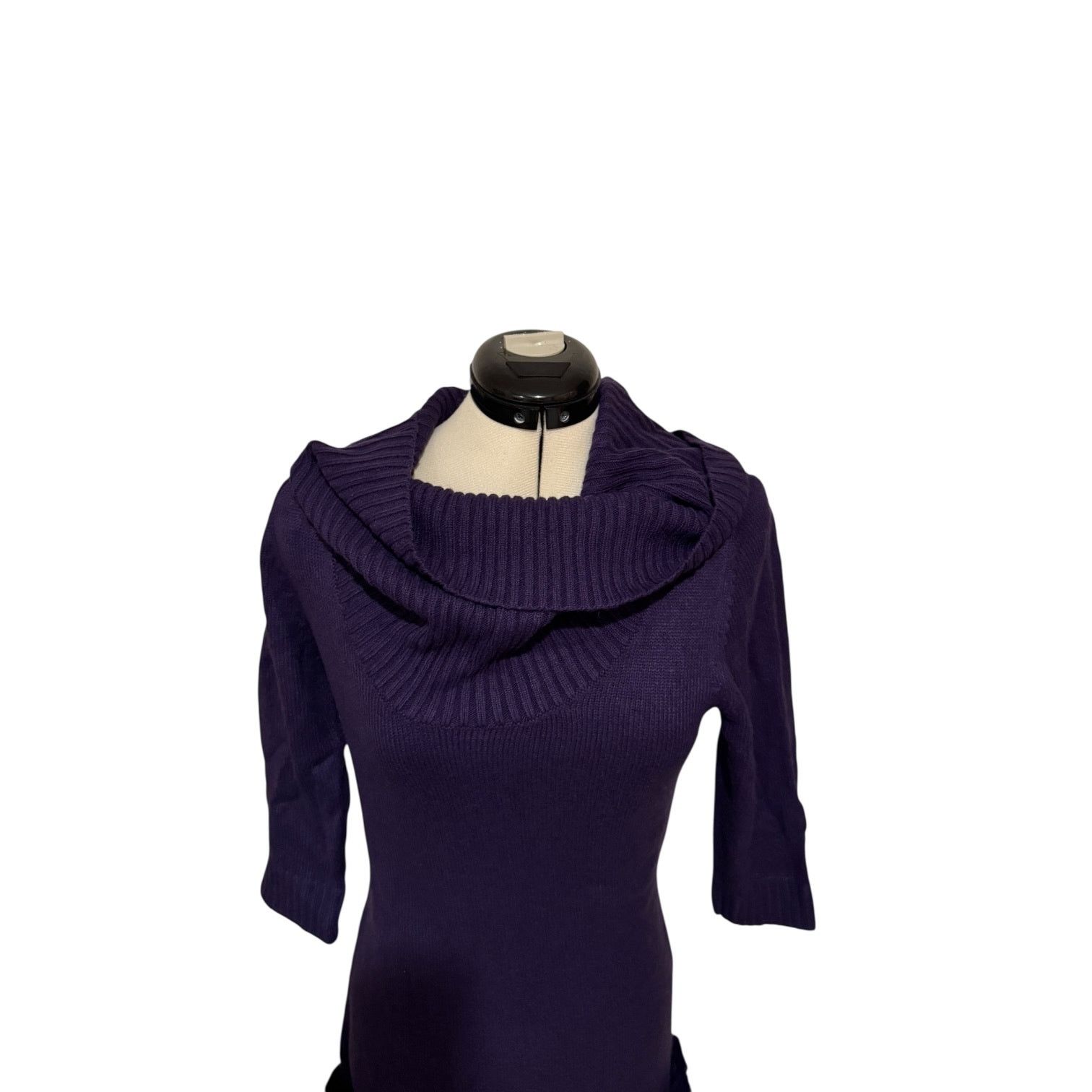 Other London Times Purple Cowl Neck Sweater Dress SM Knee Length Size S / US 4 / IT 40 - 4 Thumbnail