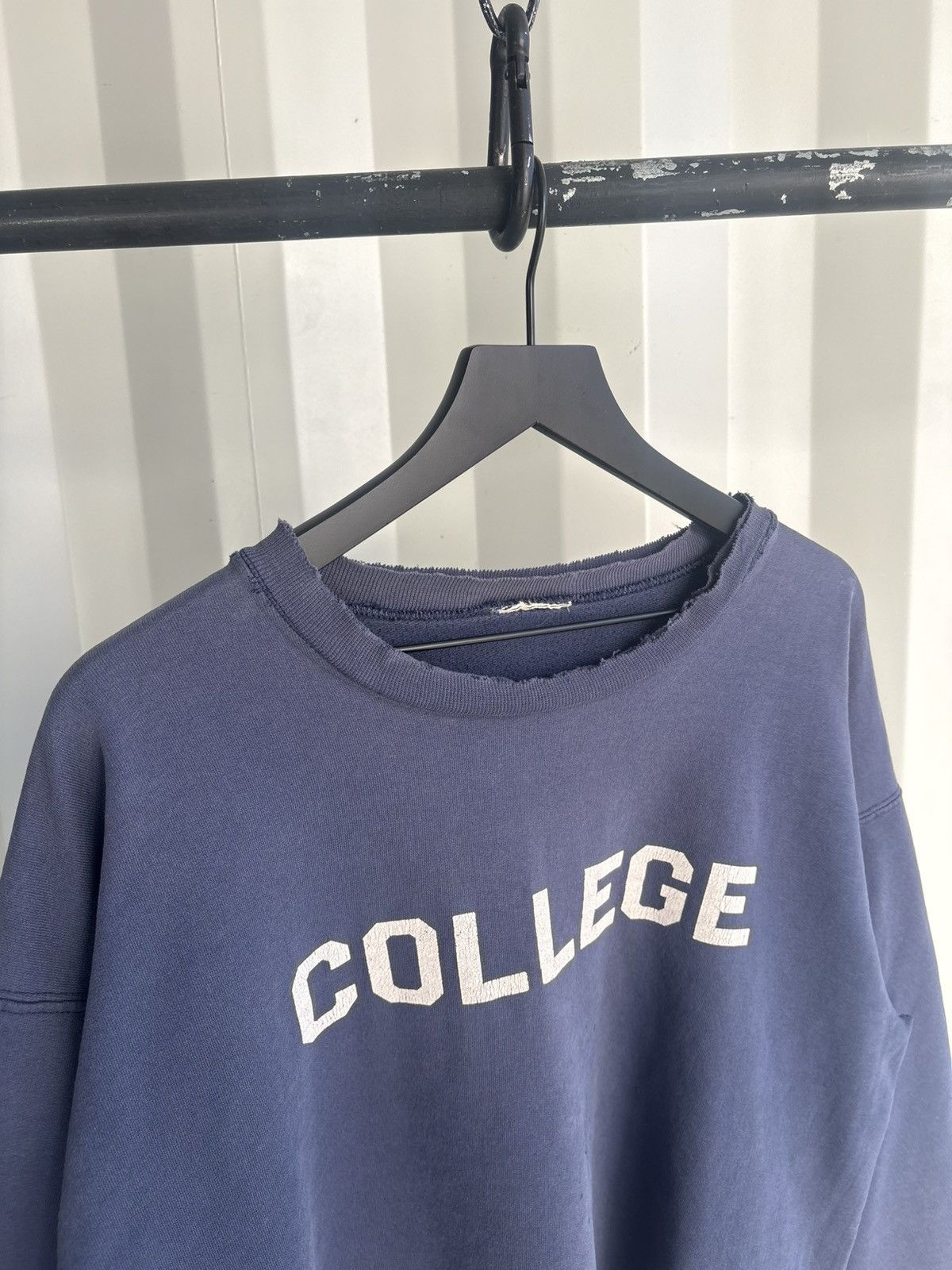 Vintage Vintage College Sweatshirt Boxy Distress Faded Thrash Grunge Size US XL / EU 56 / 4 - 5 Thumbnail