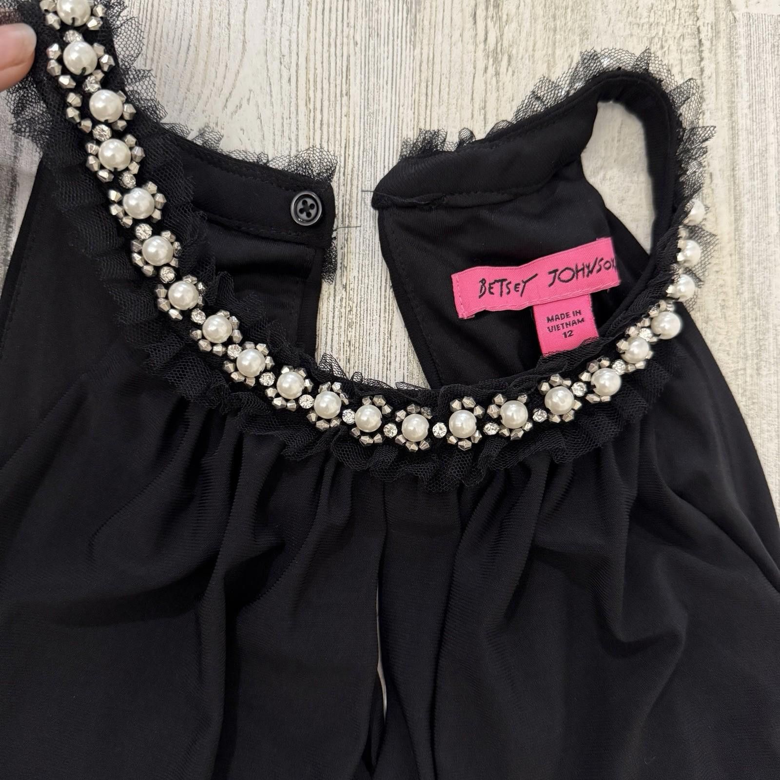Designer Betsey Johnson Wide leg pearl Neck Romper Large Size 36" / US 14 / IT 50 - 2 Thumbnail