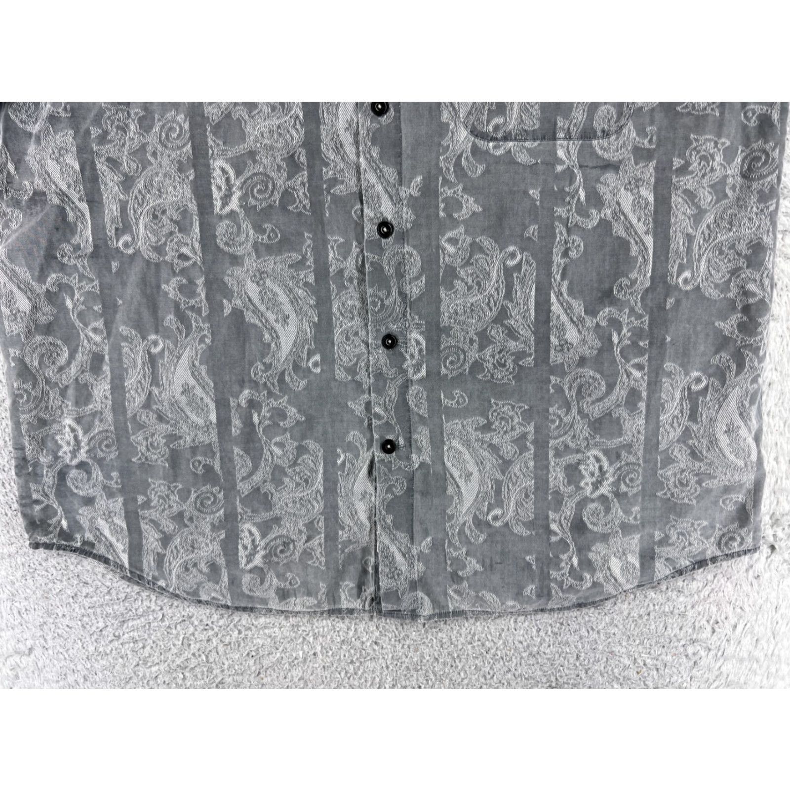 Nat Nast Nat Nast Shirt Mens Large Gray Paisley Silk Cotton Blend Button Up Pocket Size US L / EU 52-54 / 3 - 5 Thumbnail