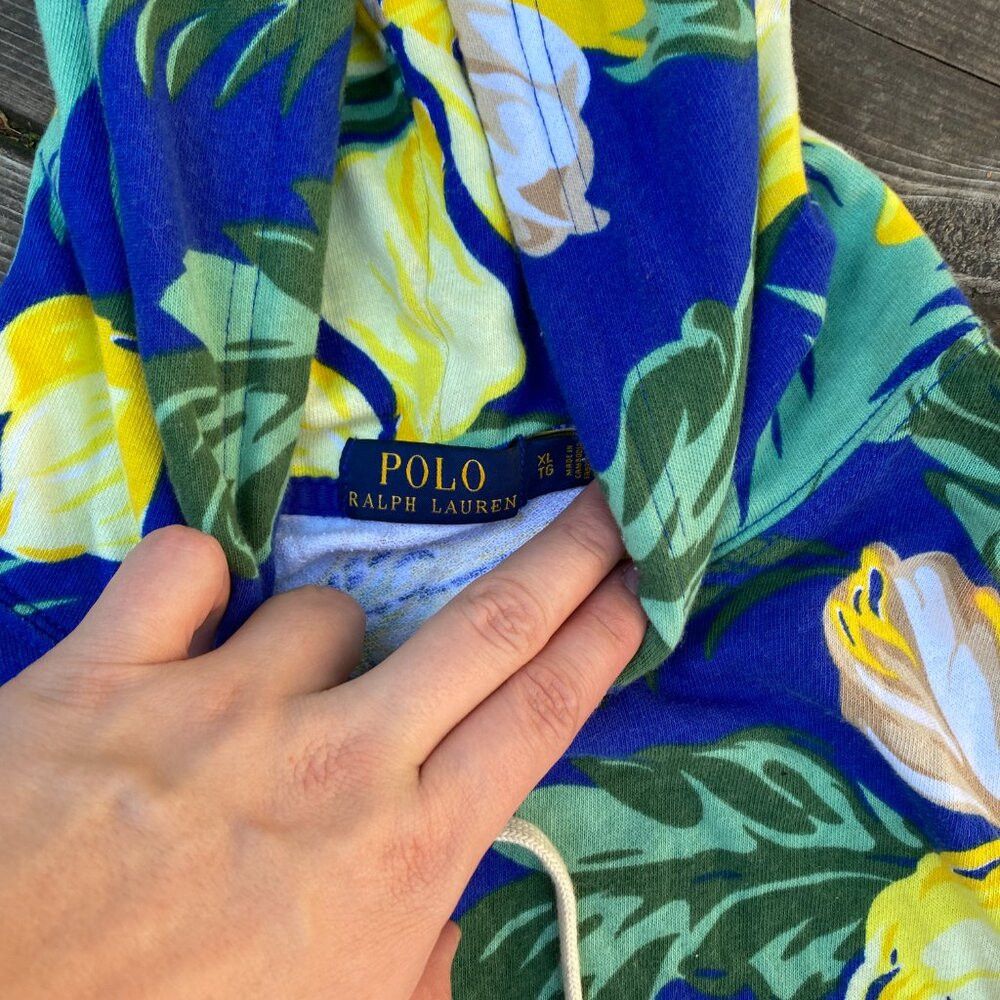 Polo Ralph Lauren Polo Ralph Lauren Floral Royal Blue Hoodie XL Size US XL / EU 56 / 4 - 3 Thumbnail