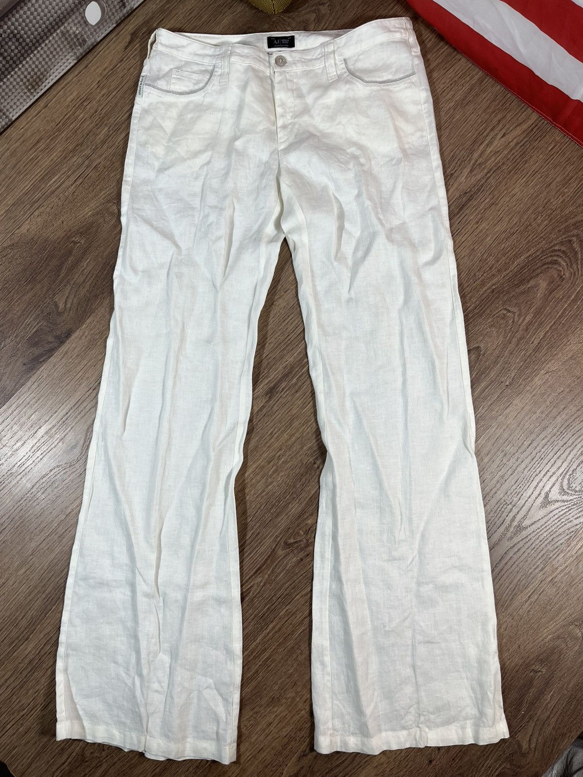 Armani Armani Flared Linen Vintage Pants Very Rare Size 30" / US 8 / IT 44 - 1 Thumbnail