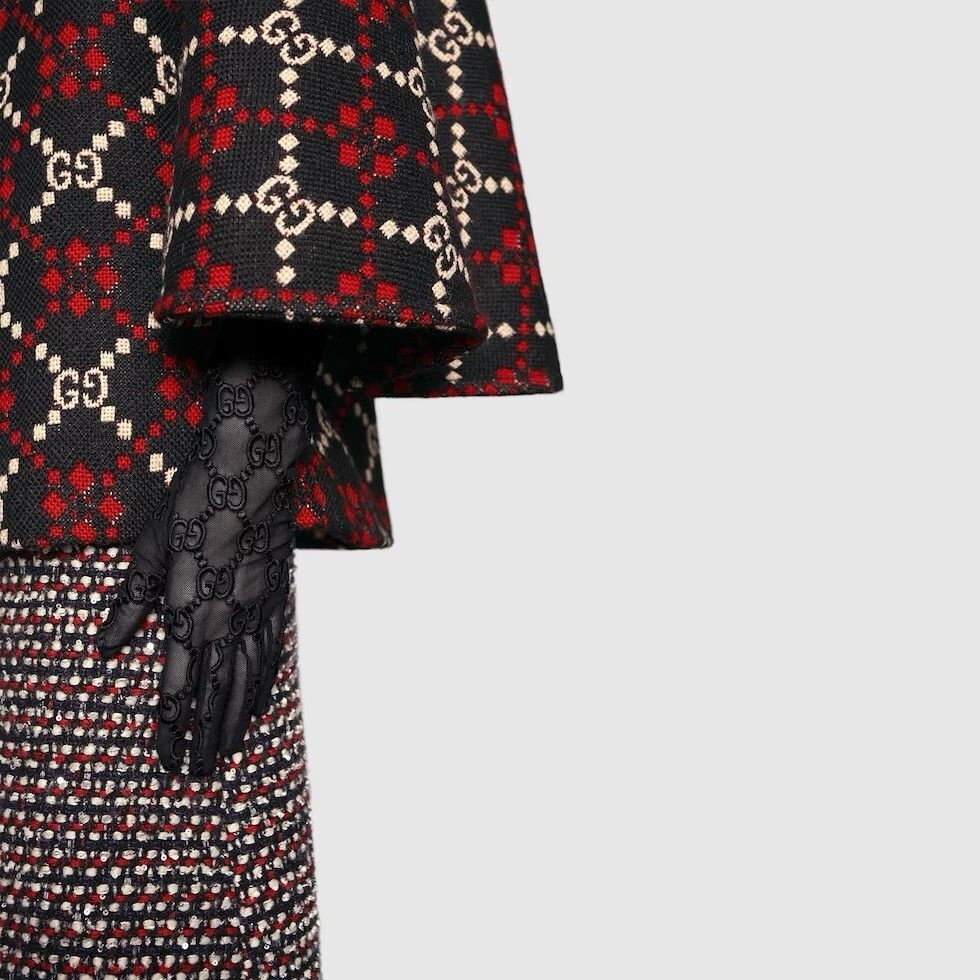 Gucci NWT GUCCI GLOVES TULLE LACE GG BLACK Sz 8.5 / L Size ONE SIZE - 2 Thumbnail