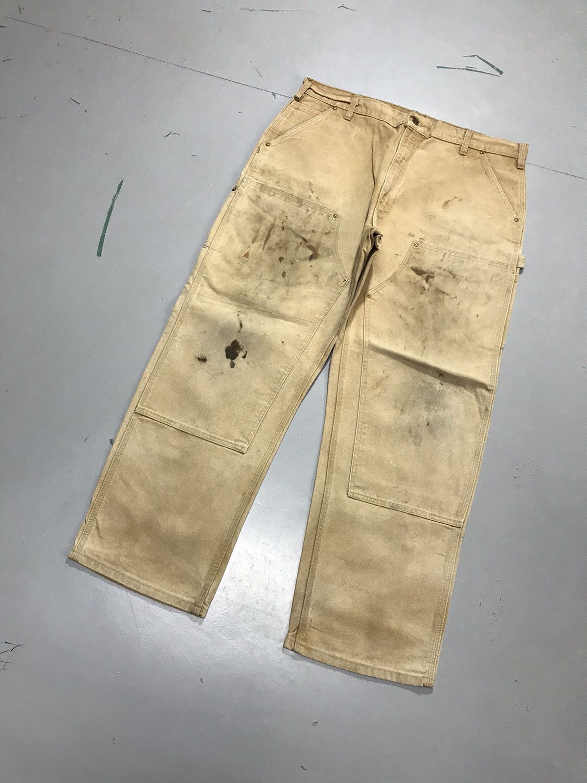 Carhartt Vintage Carharttt dusty double knee workwear denim Size US 40 / EU 56 - 3 Thumbnail