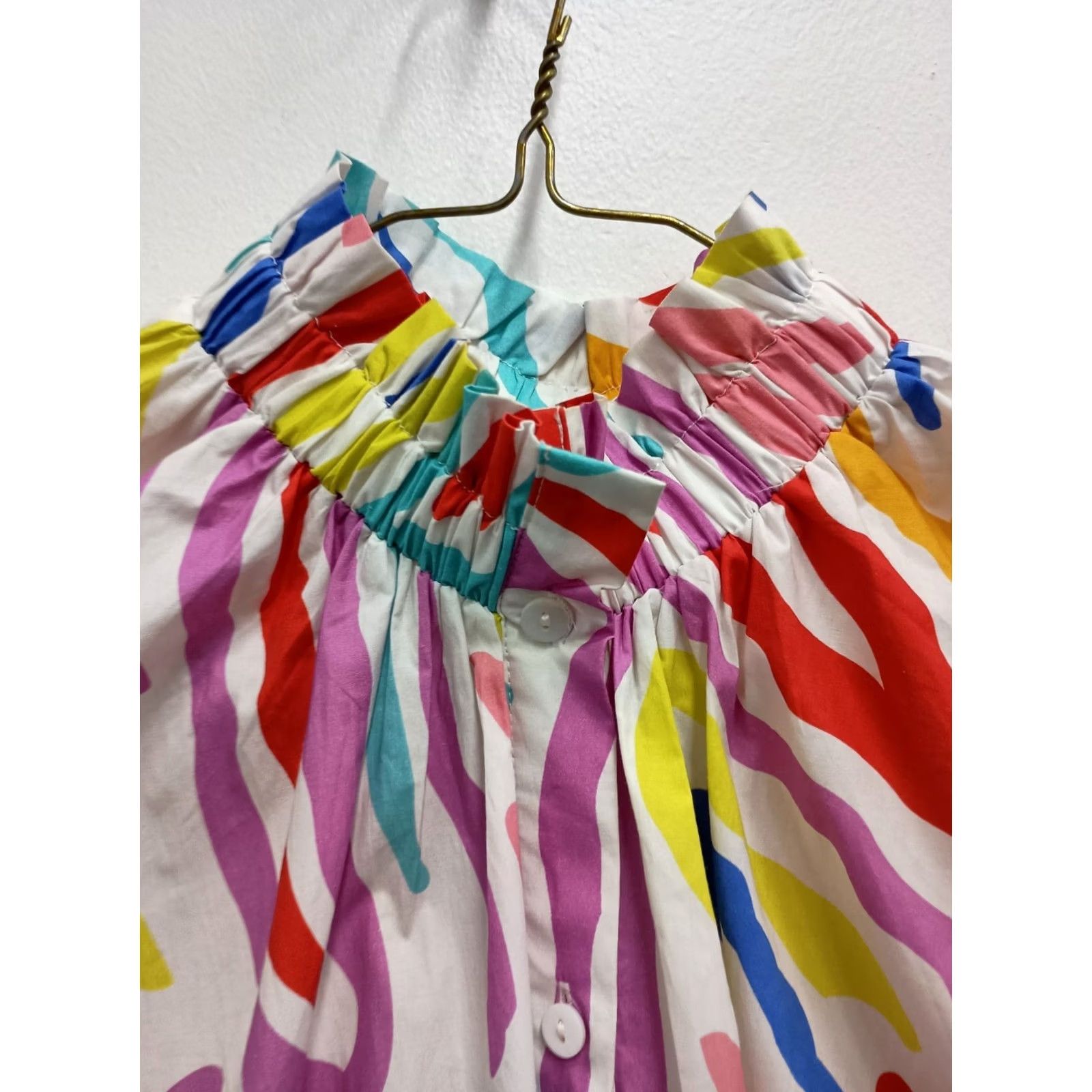 Vintage Layerz Clothing Top Womens M Wearable Art BOHO Abstract Print Short Sleeve Size M / US 6-8 / IT 42-44 - 2 Thumbnail