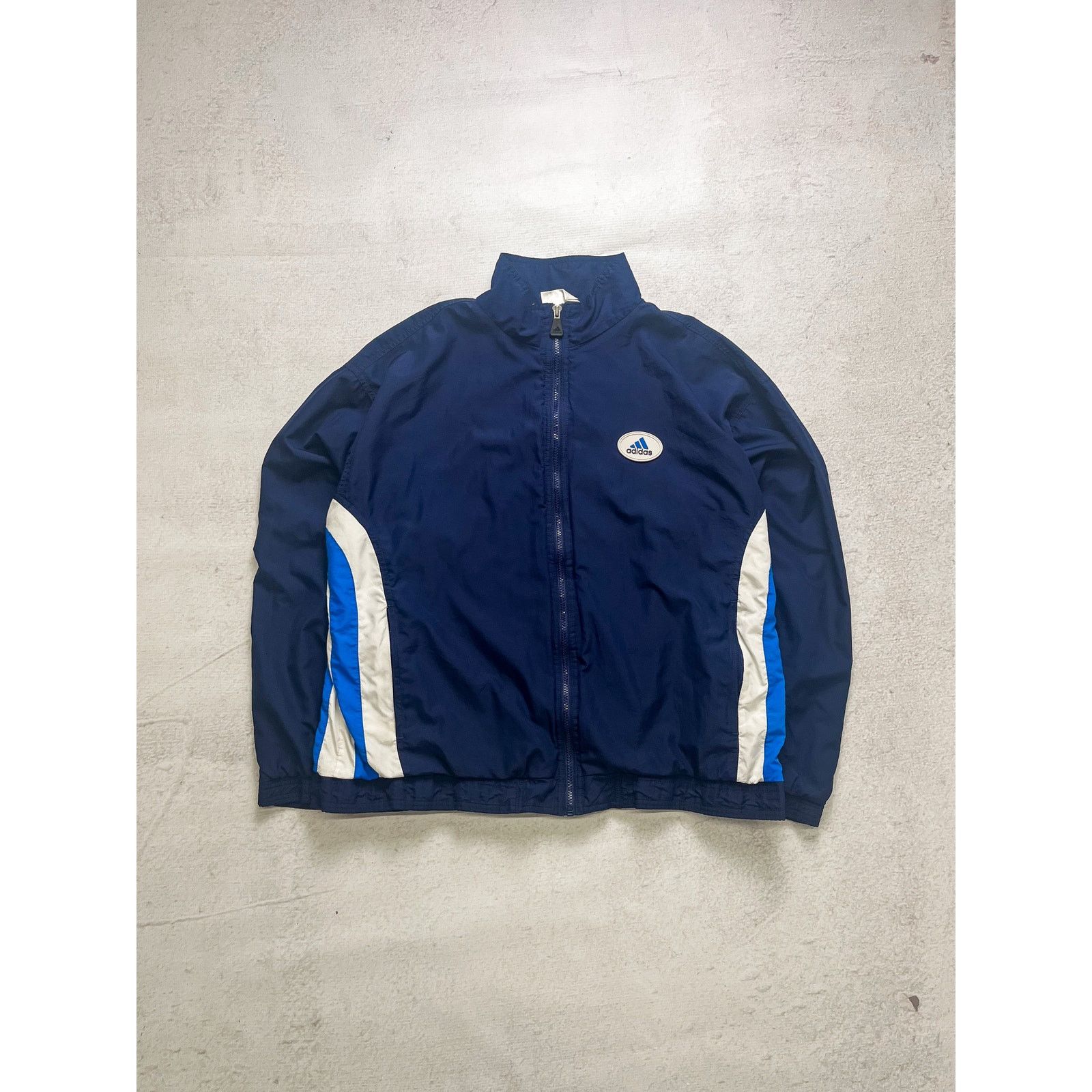 Adidas Vintage 90s Adidas Blue Windbreaker - Women's Large Size L / US 10 / IT 46 - 1 Thumbnail