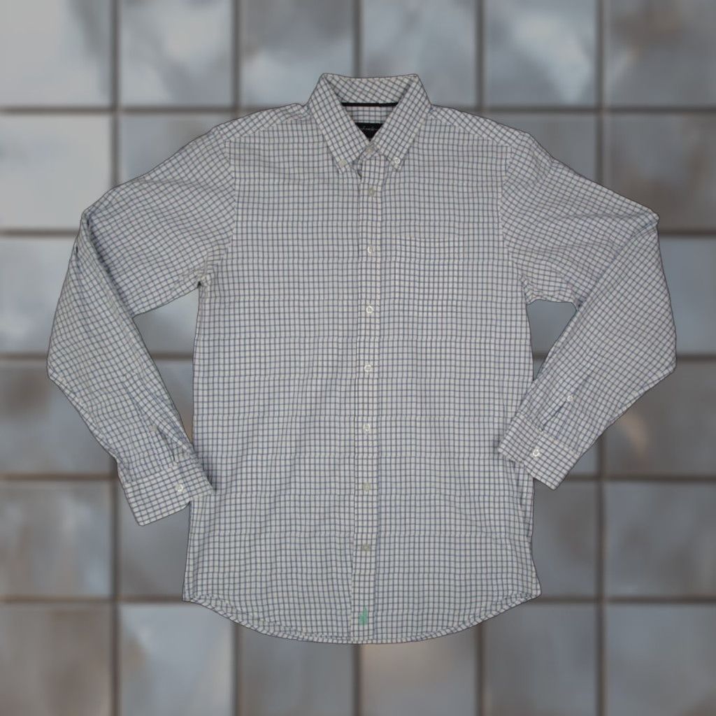 johnnie-O VINTAGE? No — Johnnie-O Button-Up Shirt Mens Medium Blue Check 100% Pima Cotton Long Sleeve Casual Workwear Classic Button-Front Modern Fit Mens Size US M / EU 48-50 / 2 - 1 Thumbnail
